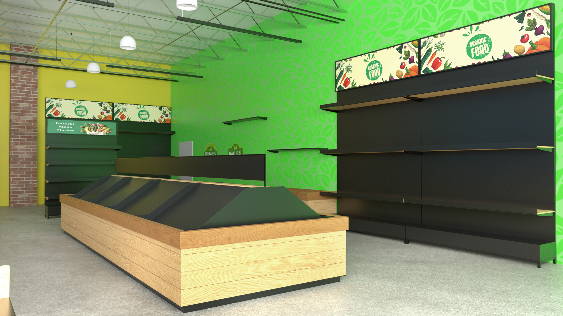 3D Interior Market Natural Foods No Light model