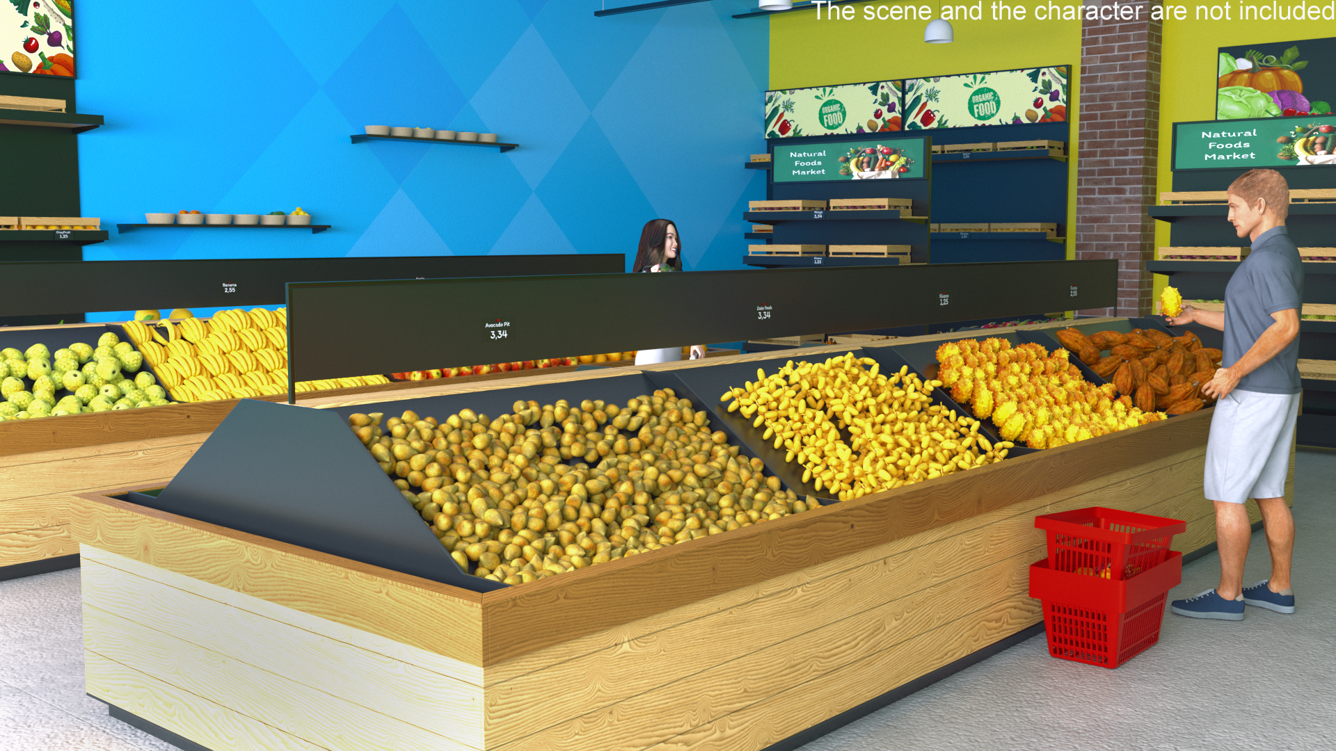 3D Interior Market Natural Foods No Light model