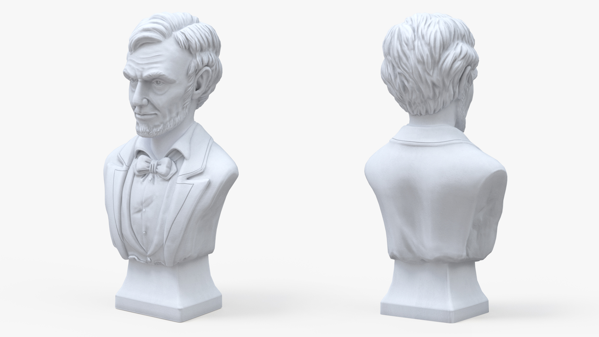 3D Gypsum Bust of Lincoln behind Protective Glass