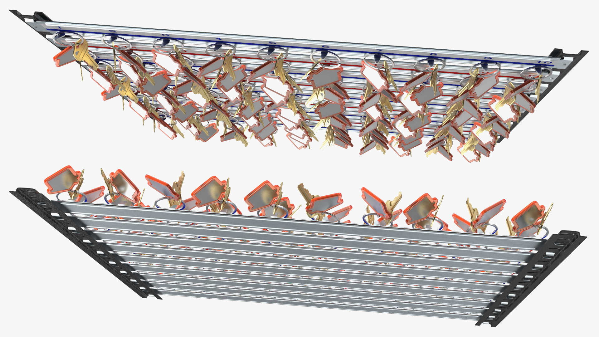 Industrial Key Rack With Keys 3D model