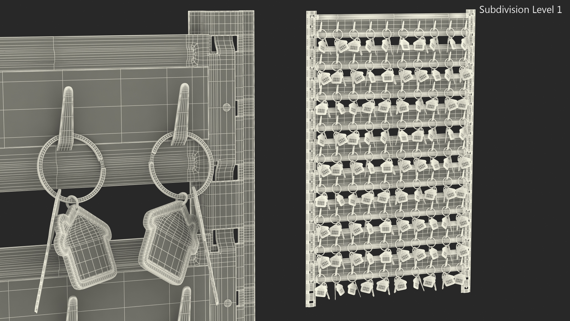 Industrial Key Rack With Keys 3D model