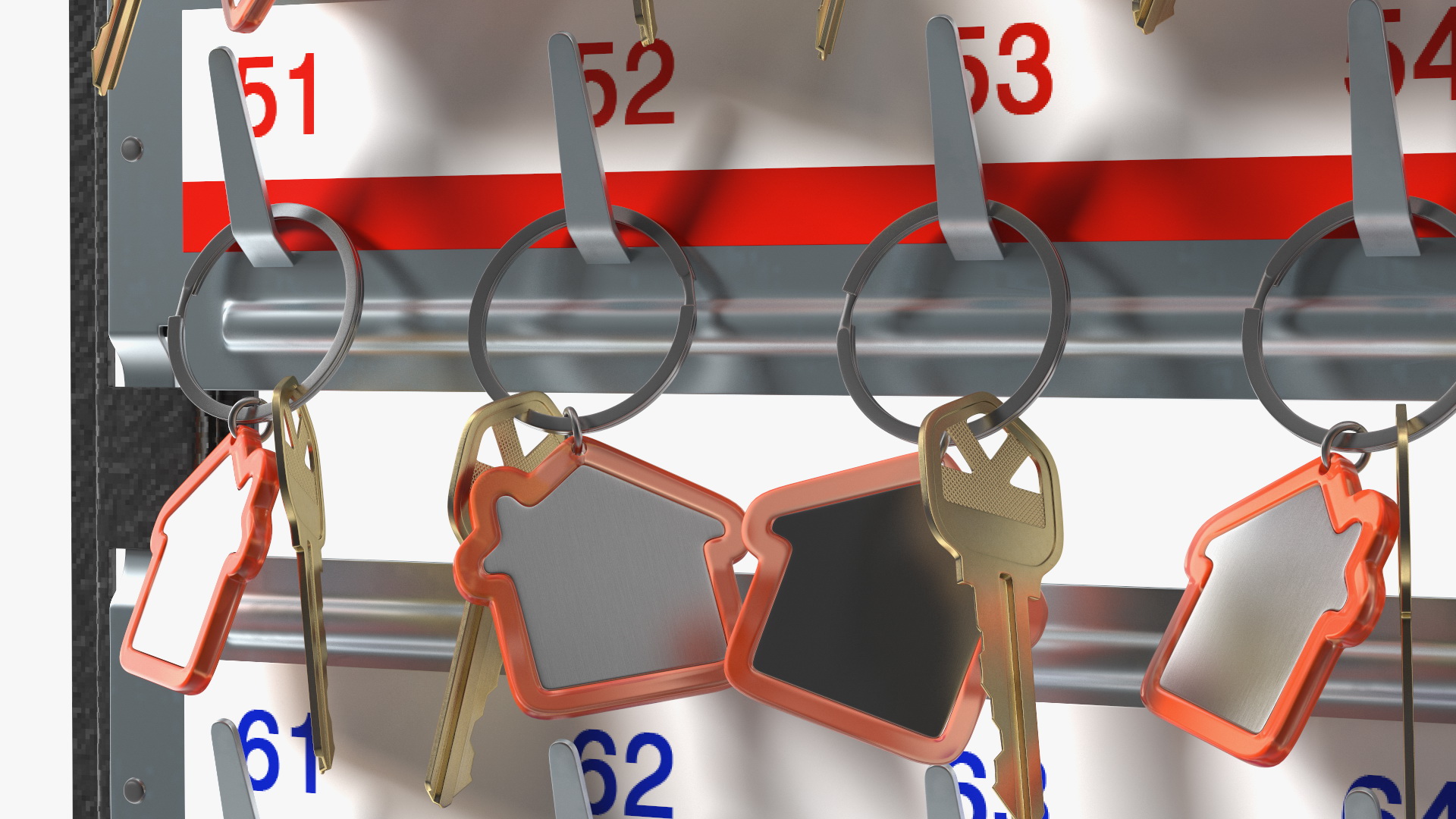 Industrial Key Rack With Keys 3D model