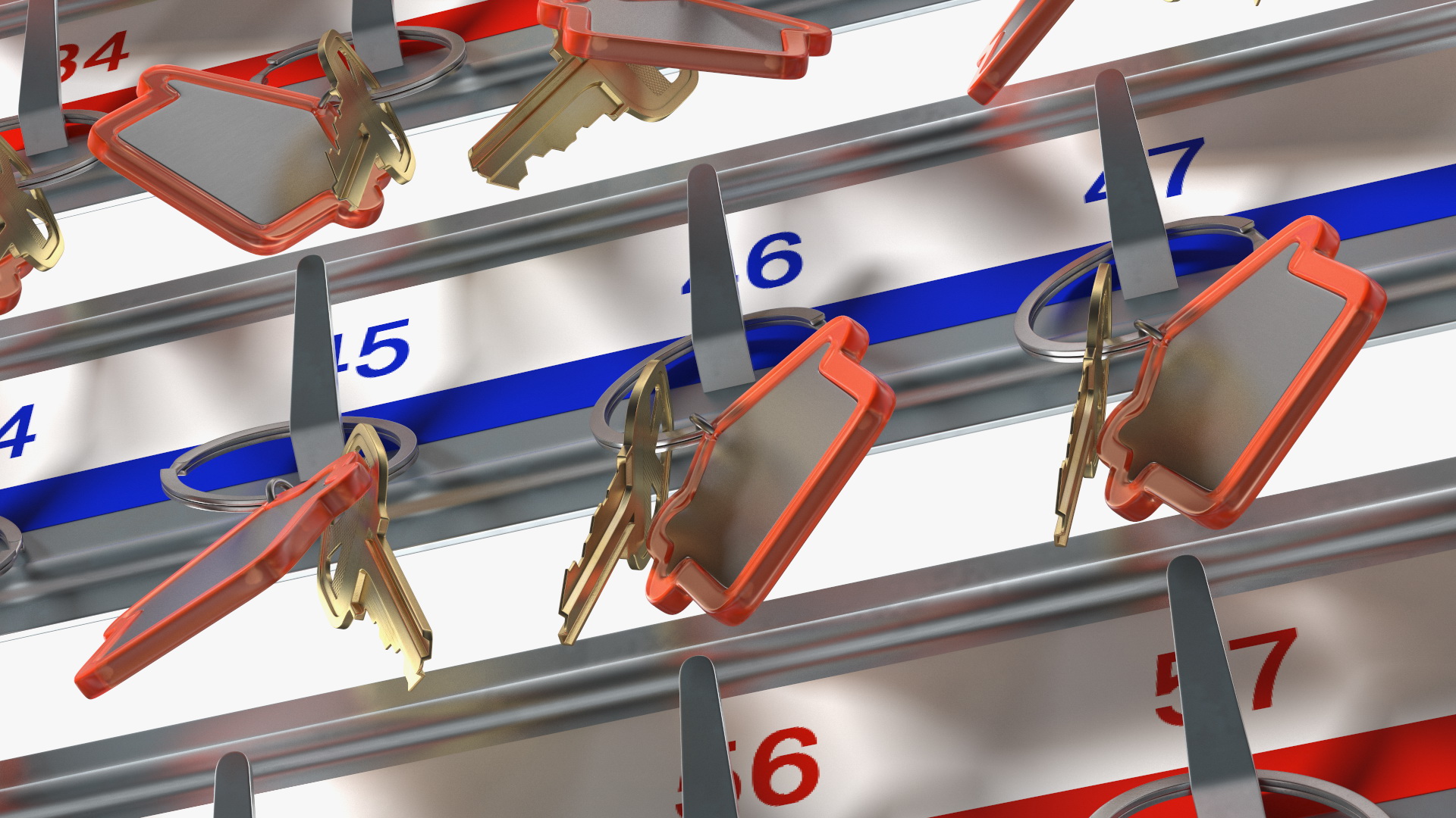 Industrial Key Rack With Keys 3D model