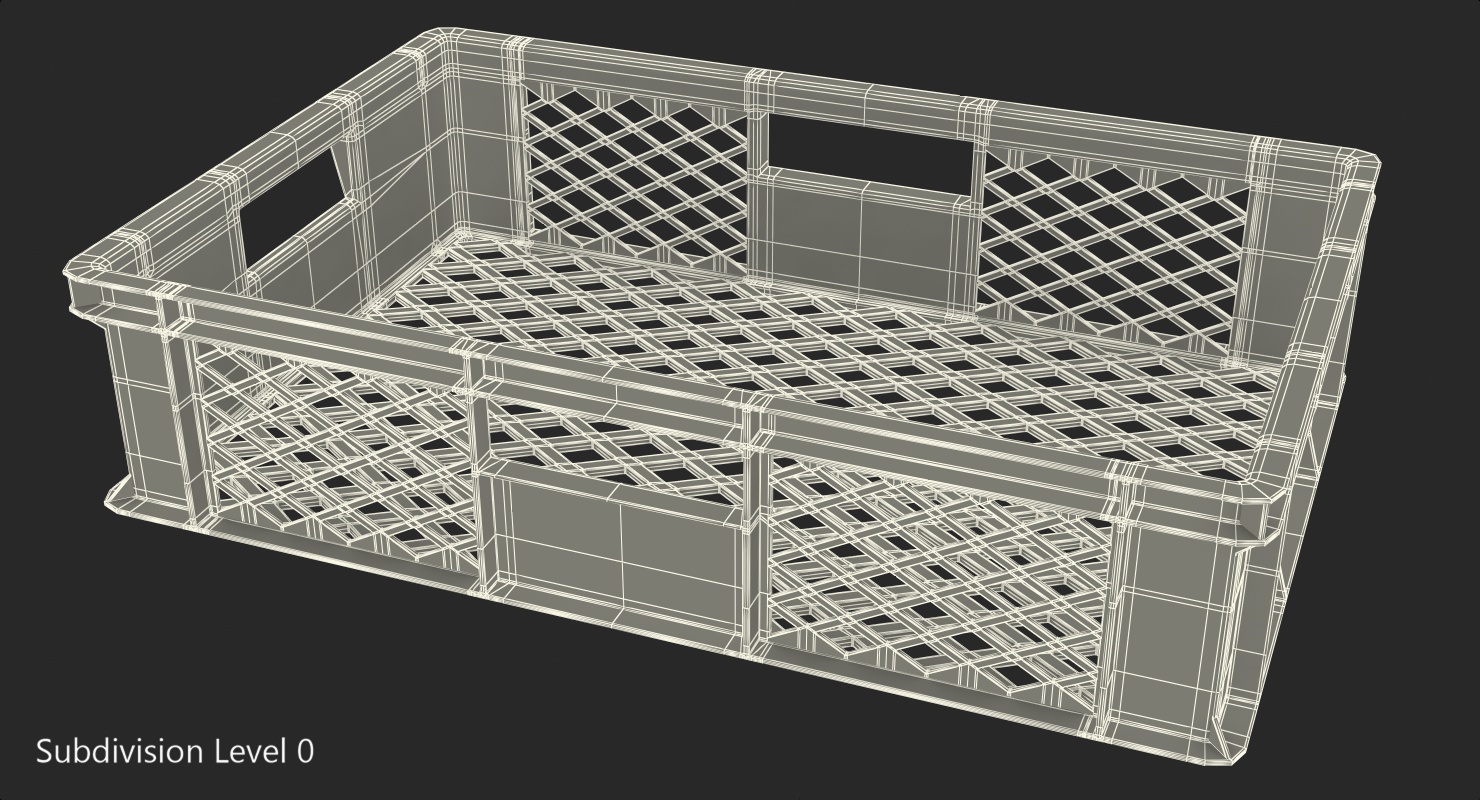 3D Square Solid Plastic Crate