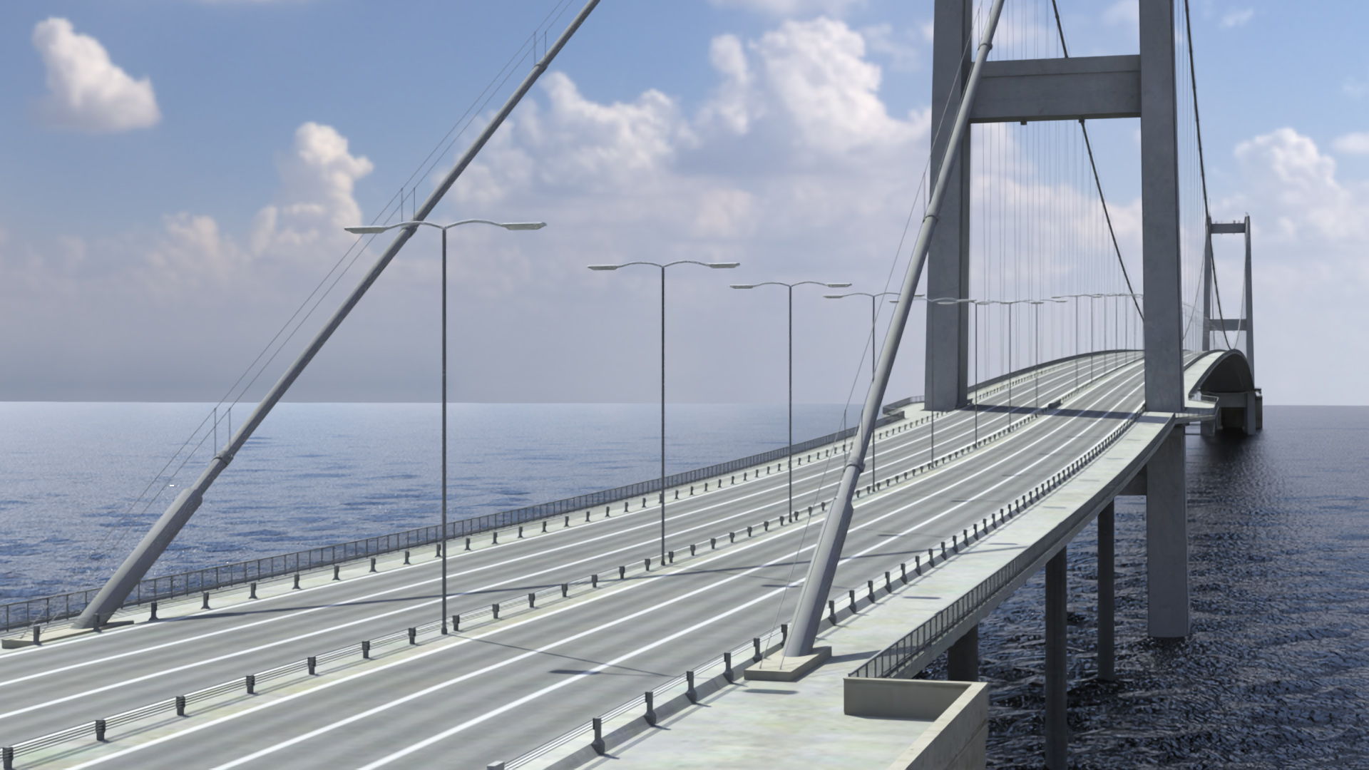 Bosphorus Suspension Bridge Structure 3D