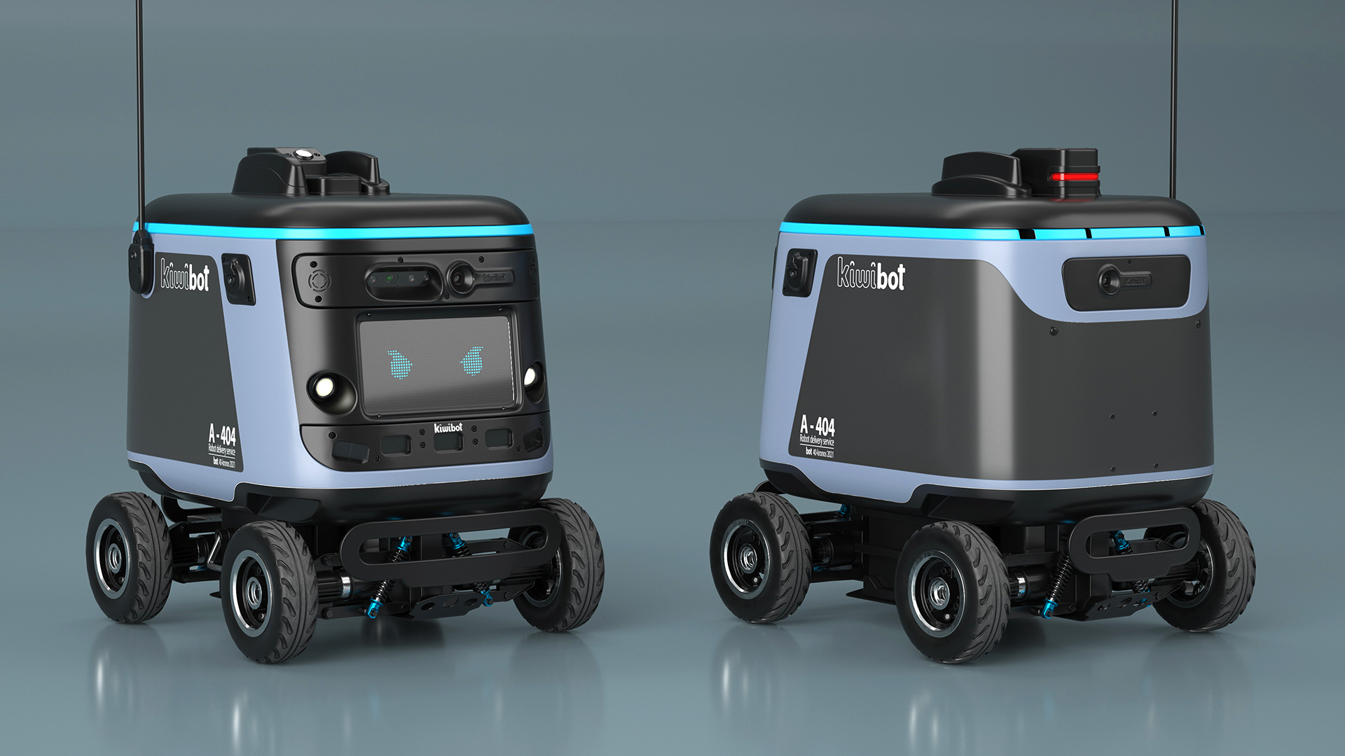 3D model Black Delivery Robot Kiwibot Rigged