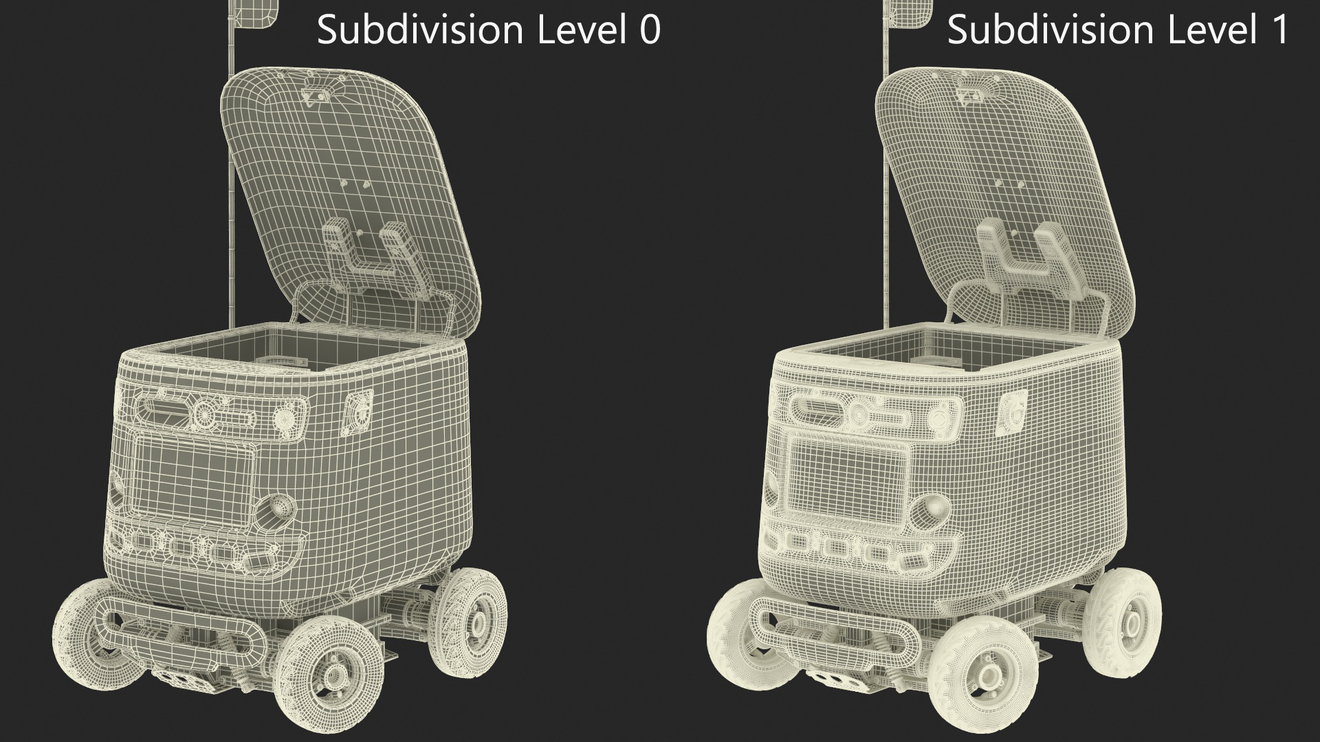 3D model Black Delivery Robot Kiwibot Rigged