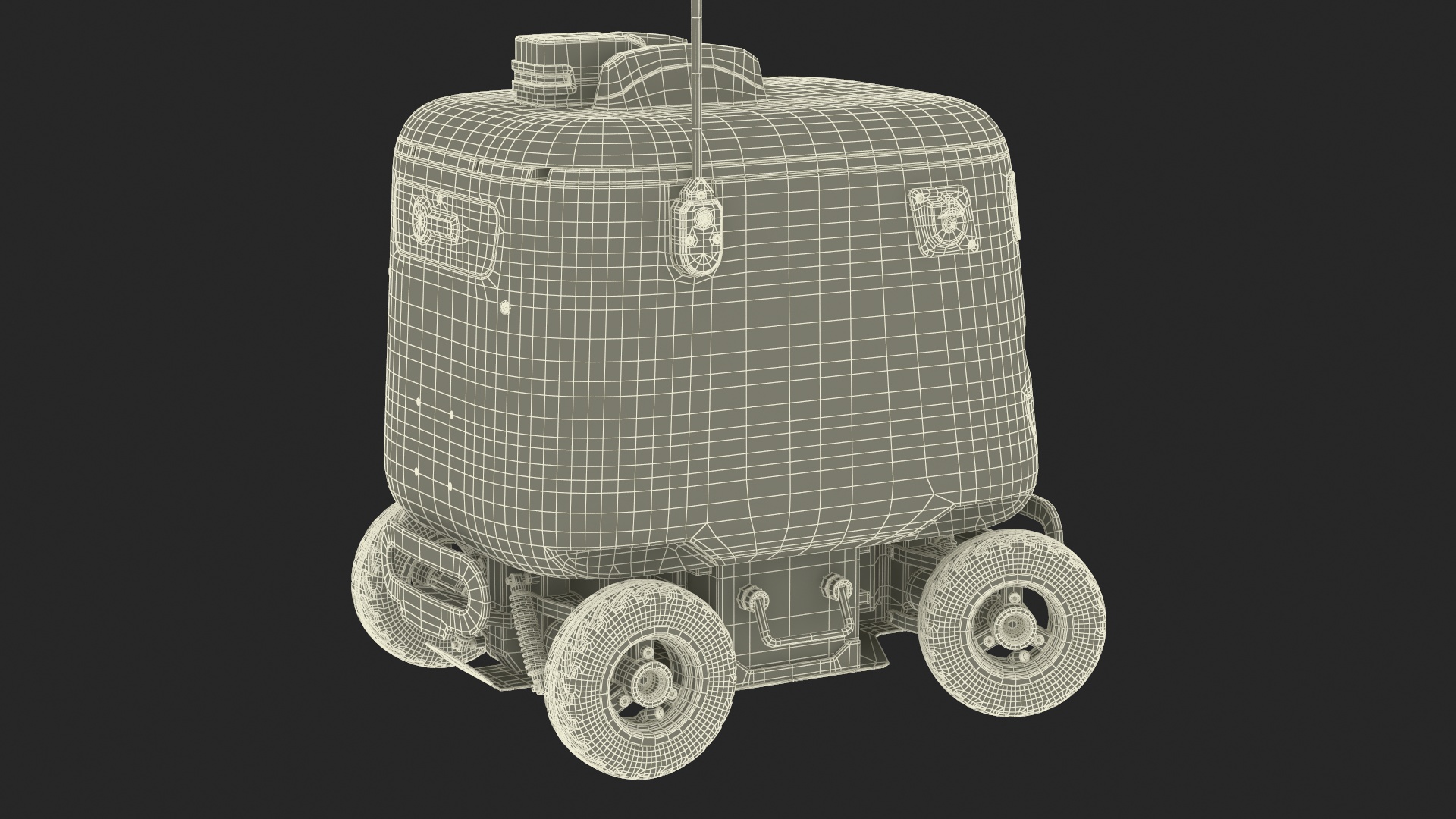 3D model Black Delivery Robot Kiwibot Rigged