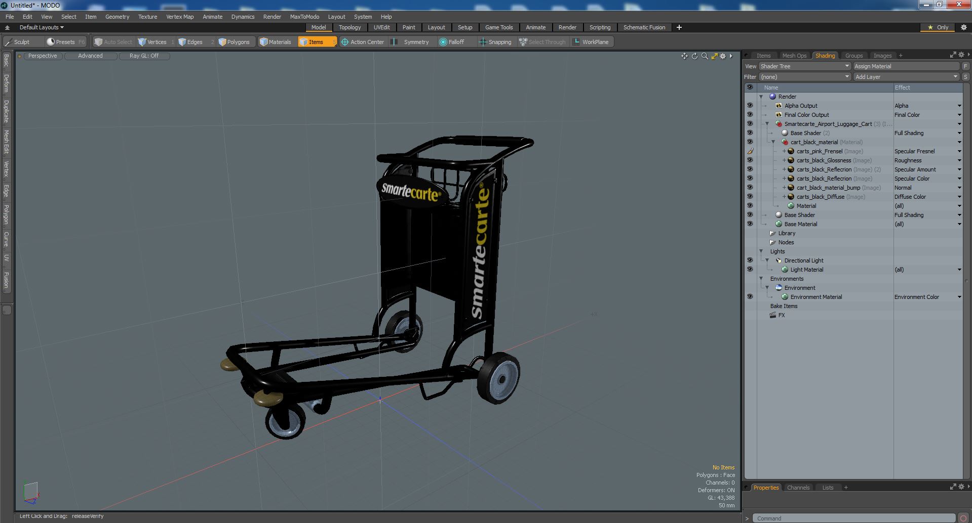 Smartecarte Airport Luggage Cart 3D