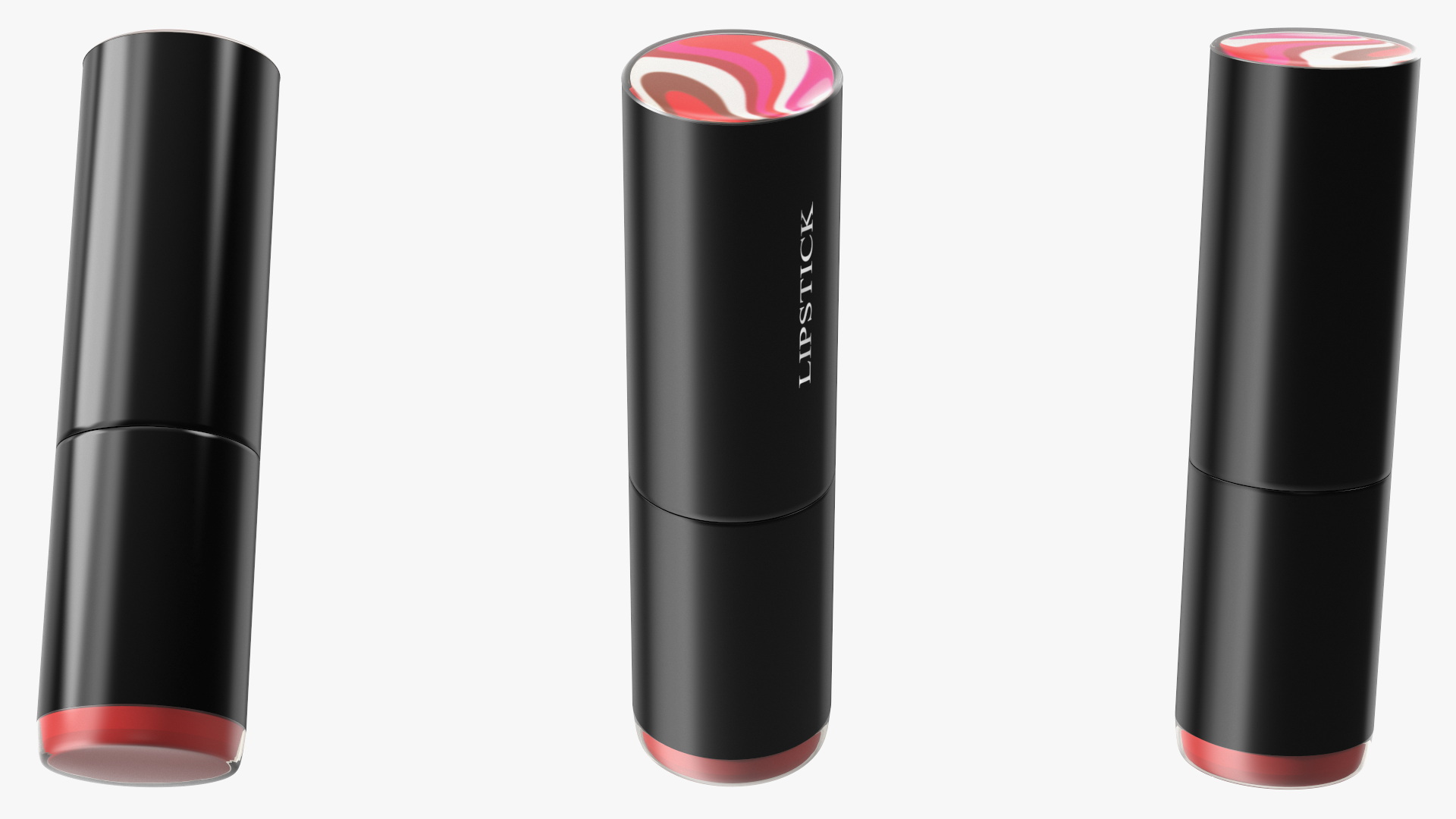 3D Round Lipstick Red model