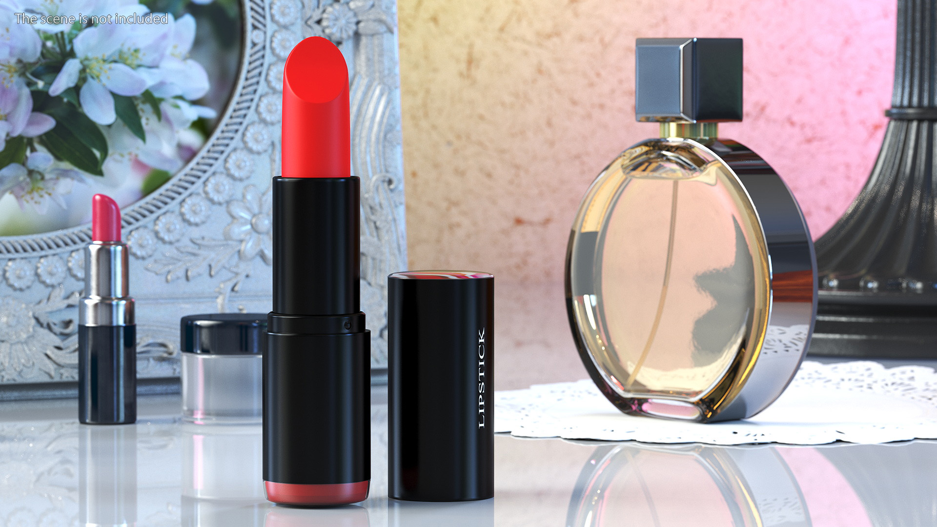 3D Round Lipstick Red model