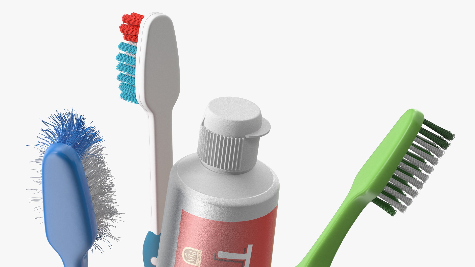 3D model Toothbrushes and Toothpaste in Glass Cup