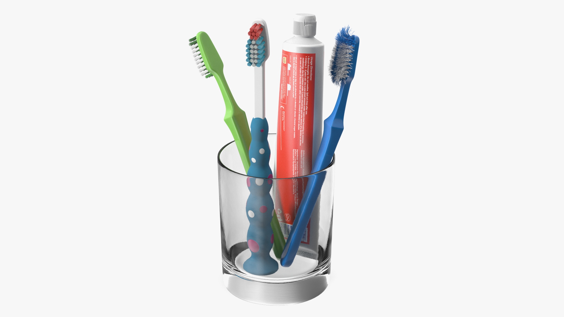 3D model Toothbrushes and Toothpaste in Glass Cup