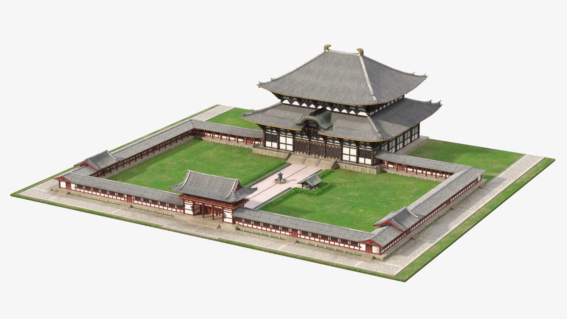 3D Japanese Buddhist Temple Todai Ji model