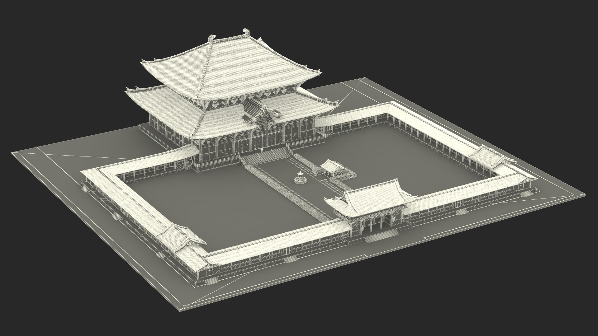 3D Japanese Buddhist Temple Todai Ji model