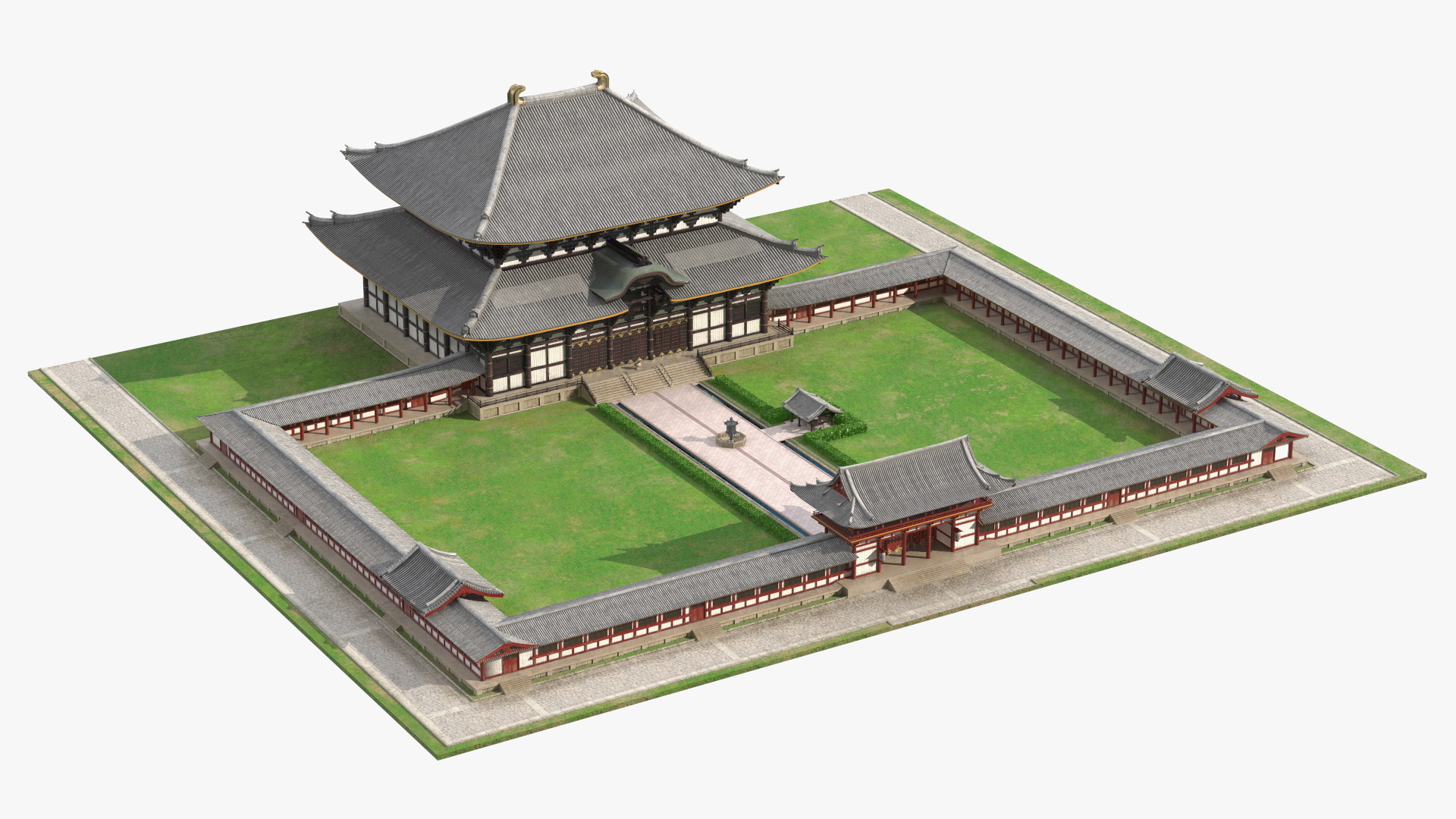 3D Japanese Buddhist Temple Todai Ji model