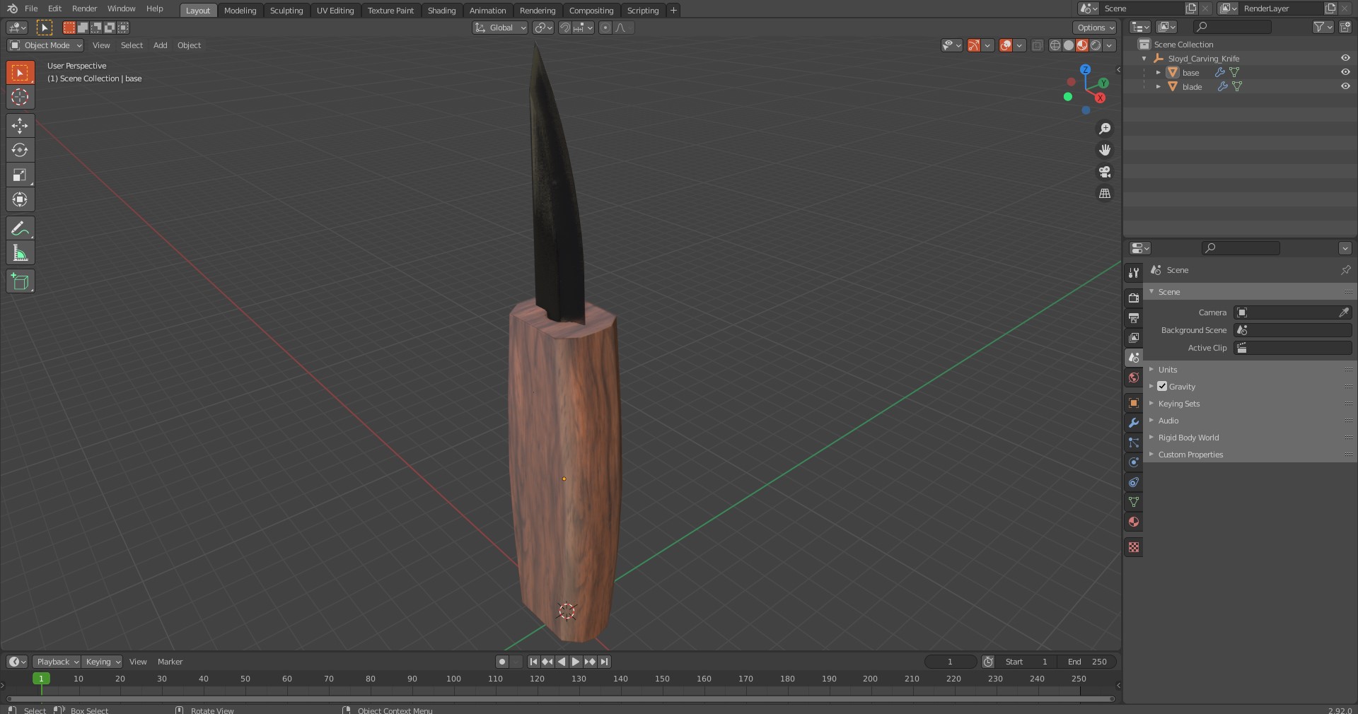 Sloyd Carving Knife 3D model