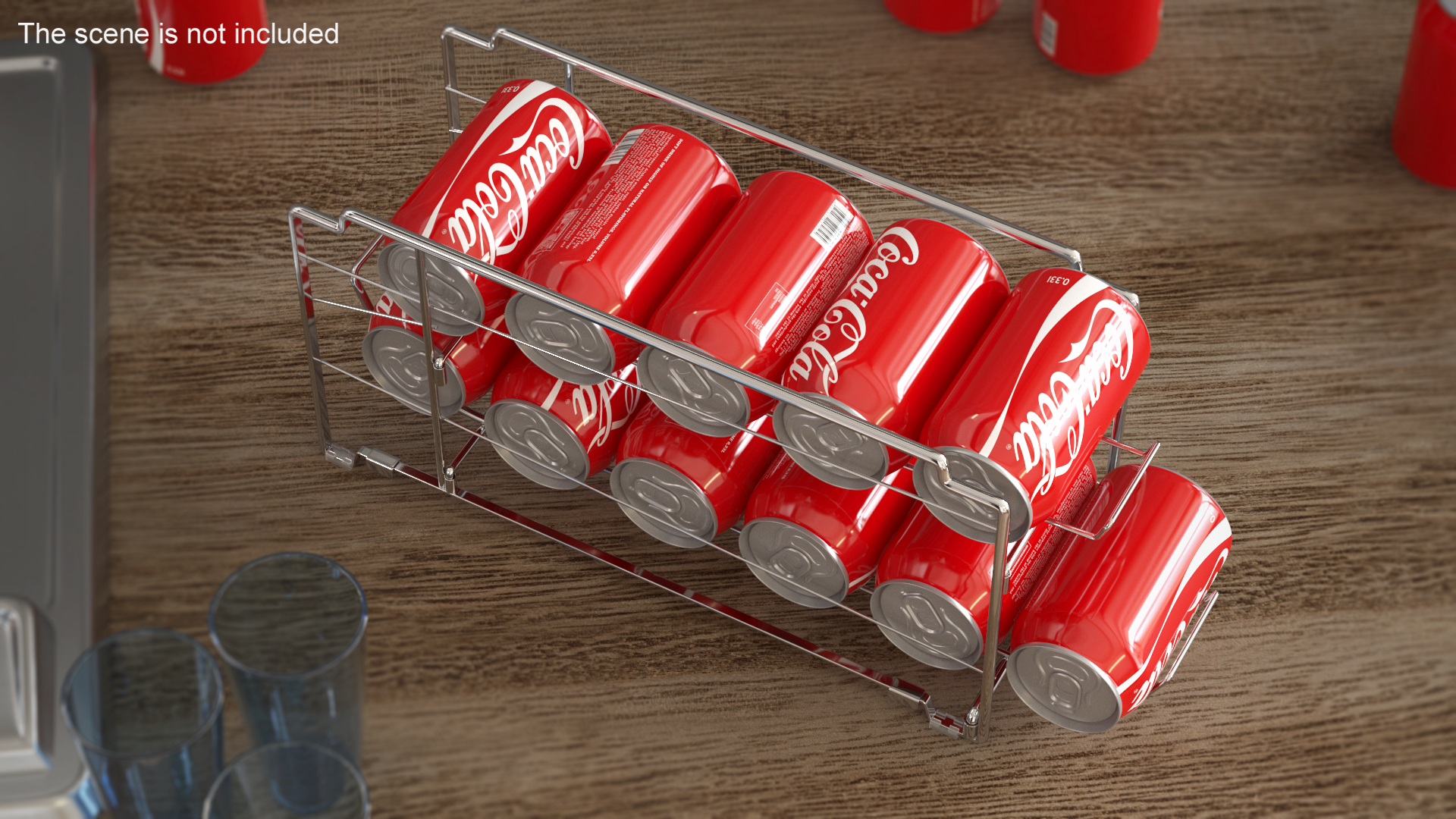 3D model Soda Can Dispenser Chrome with Cola Cans