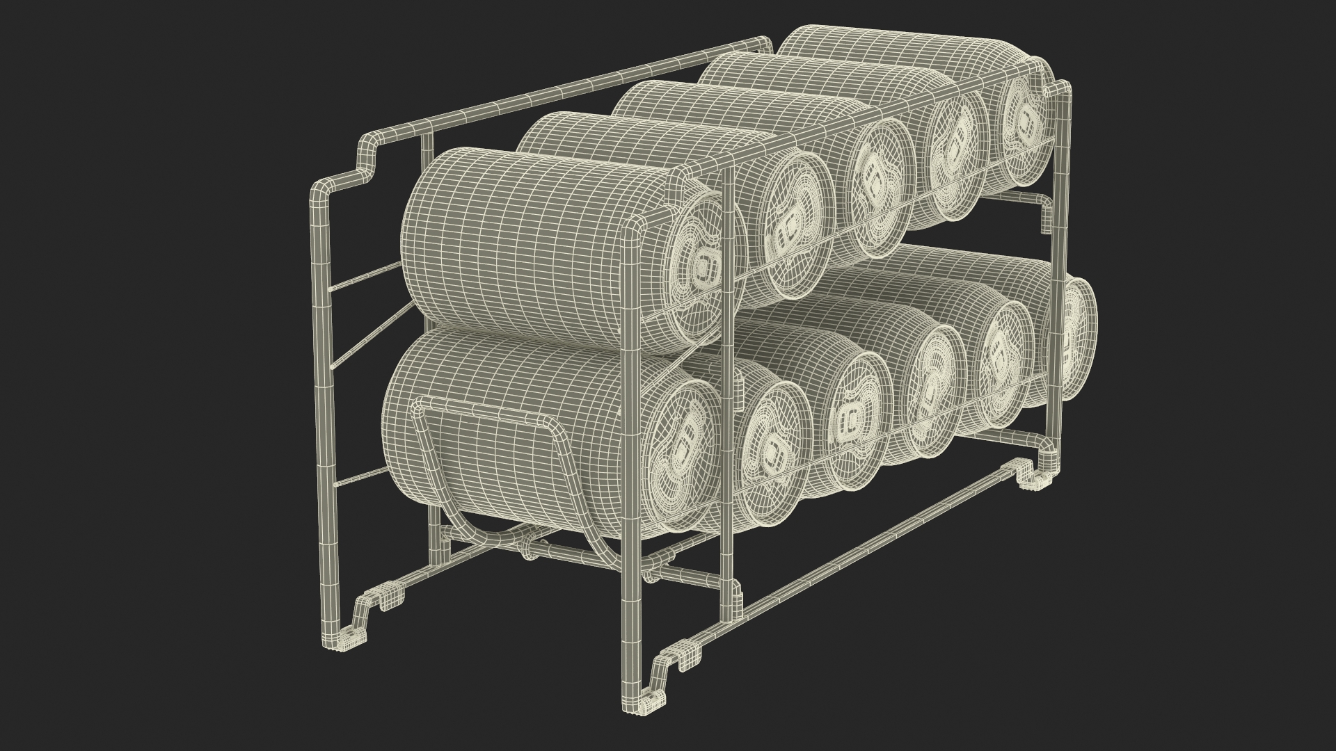 3D model Soda Can Dispenser Chrome with Cola Cans