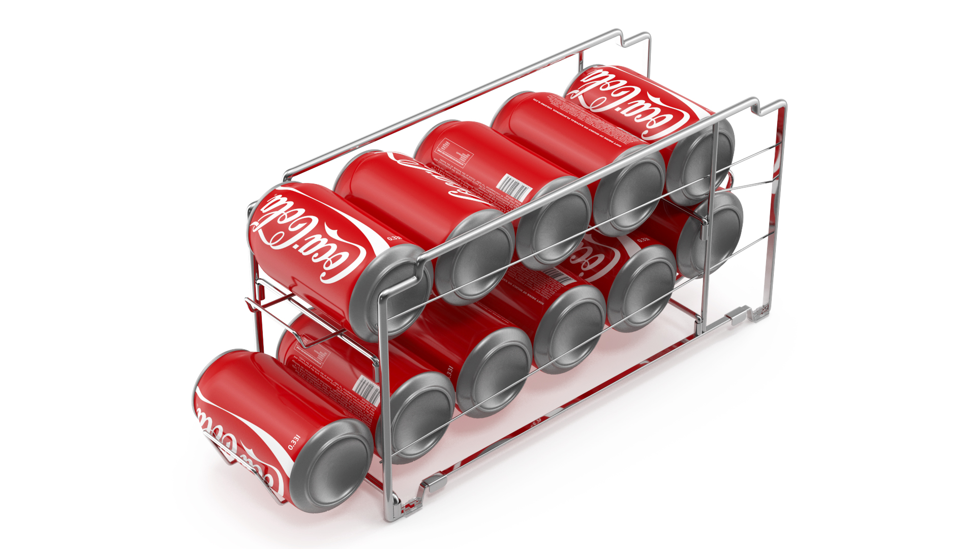 3D model Soda Can Dispenser Chrome with Cola Cans