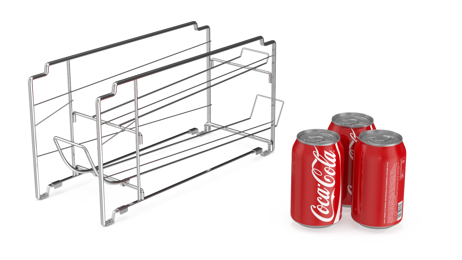 3D model Soda Can Dispenser Chrome with Cola Cans