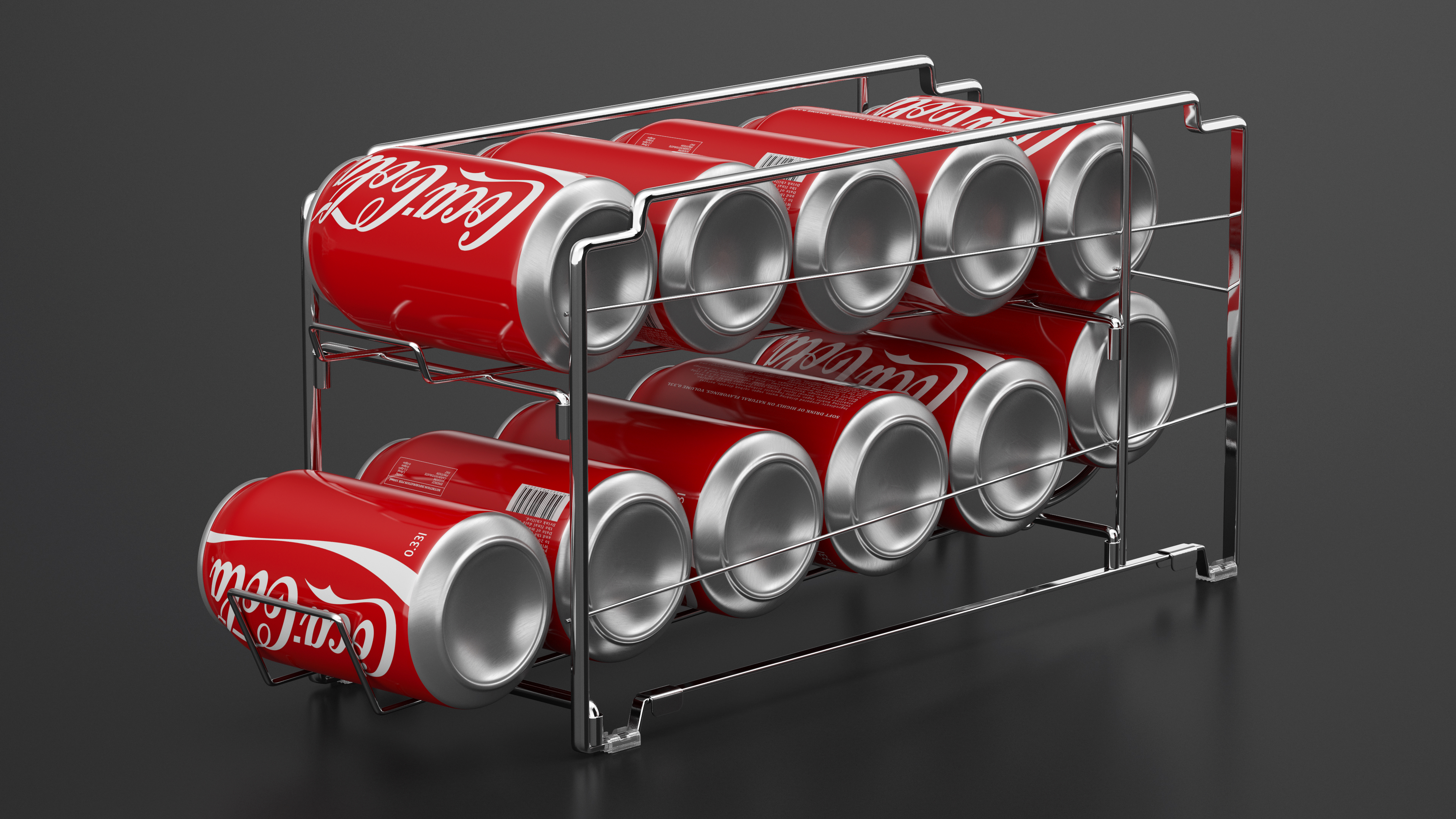 3D model Soda Can Dispenser Chrome with Cola Cans