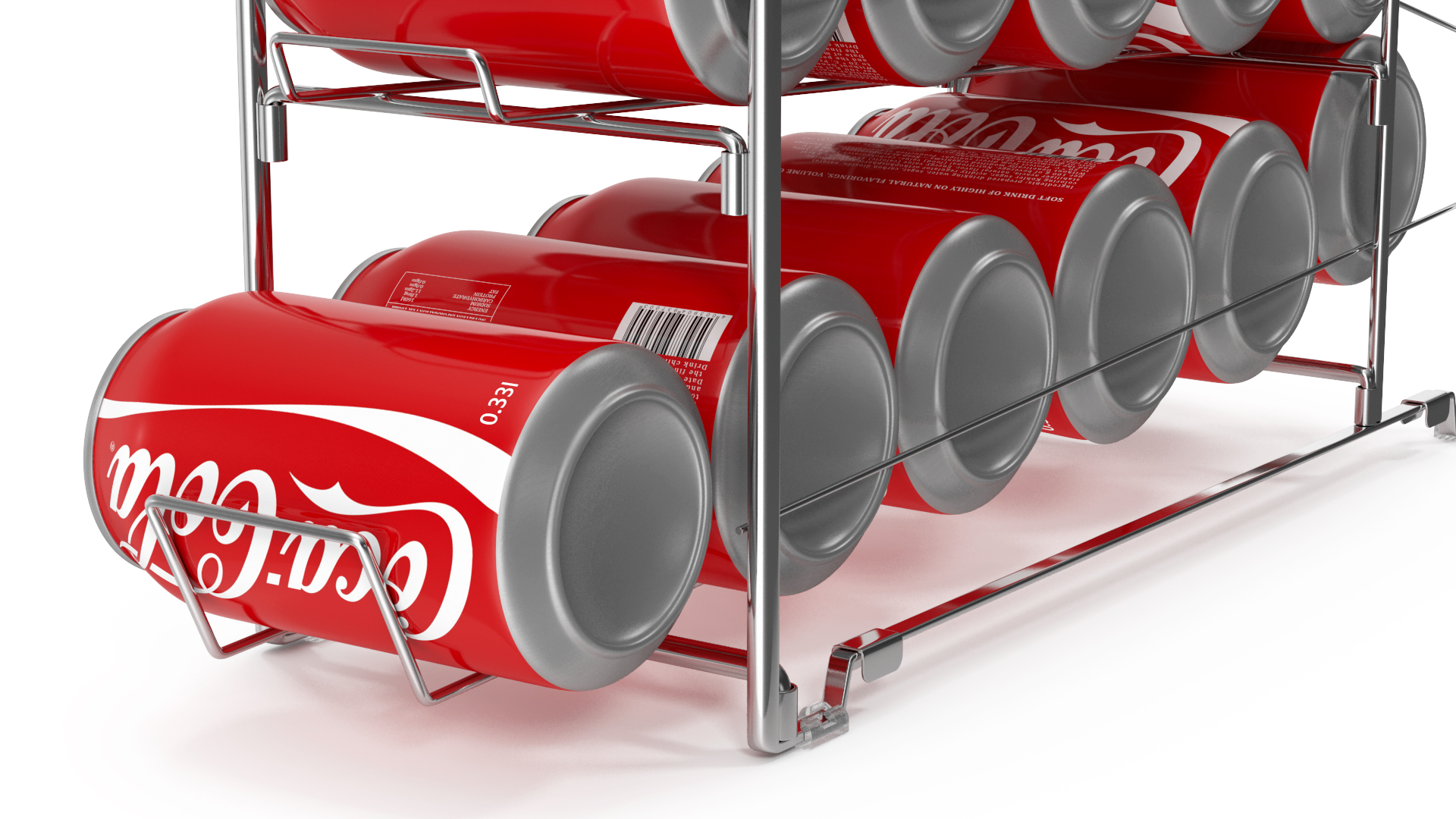 3D model Soda Can Dispenser Chrome with Cola Cans