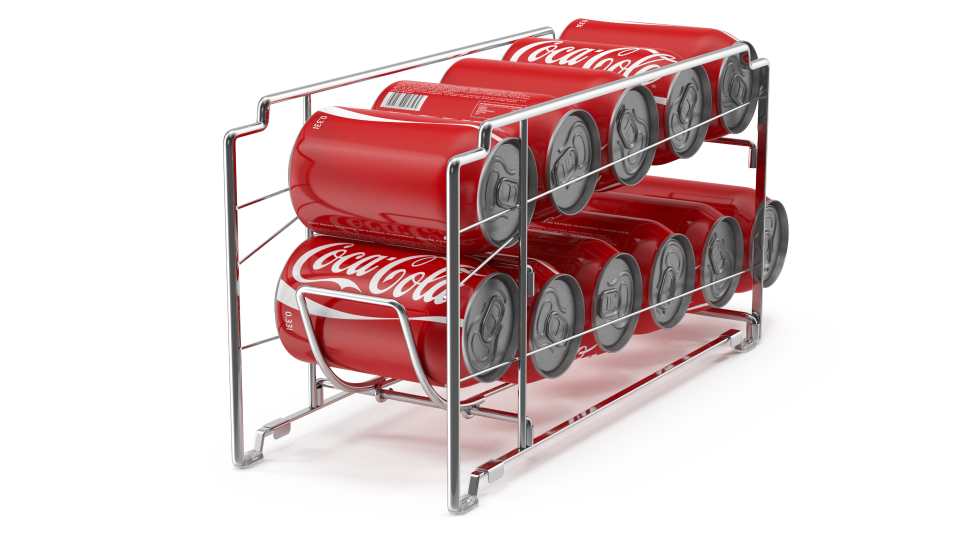 3D model Soda Can Dispenser Chrome with Cola Cans