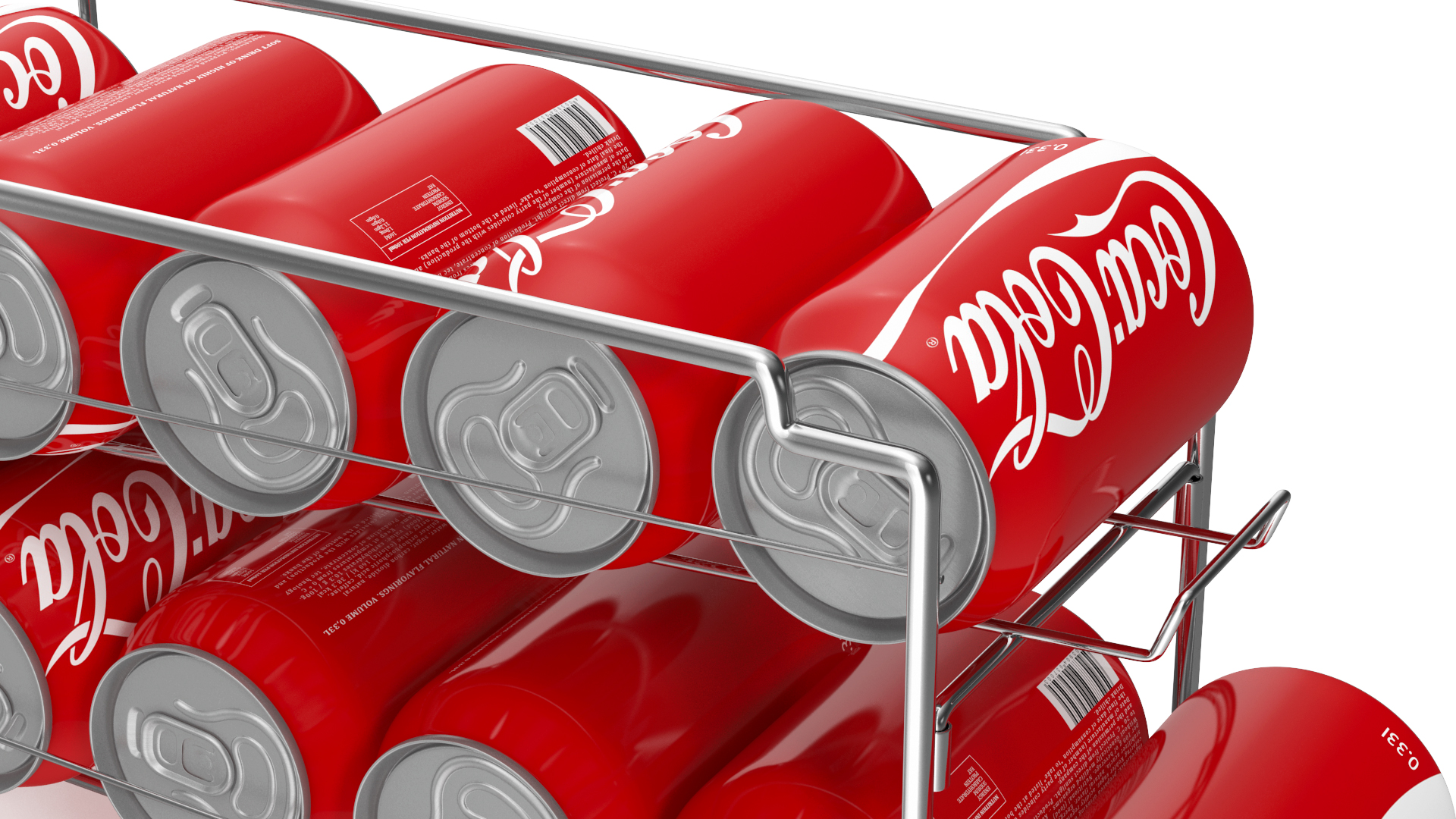 3D model Soda Can Dispenser Chrome with Cola Cans