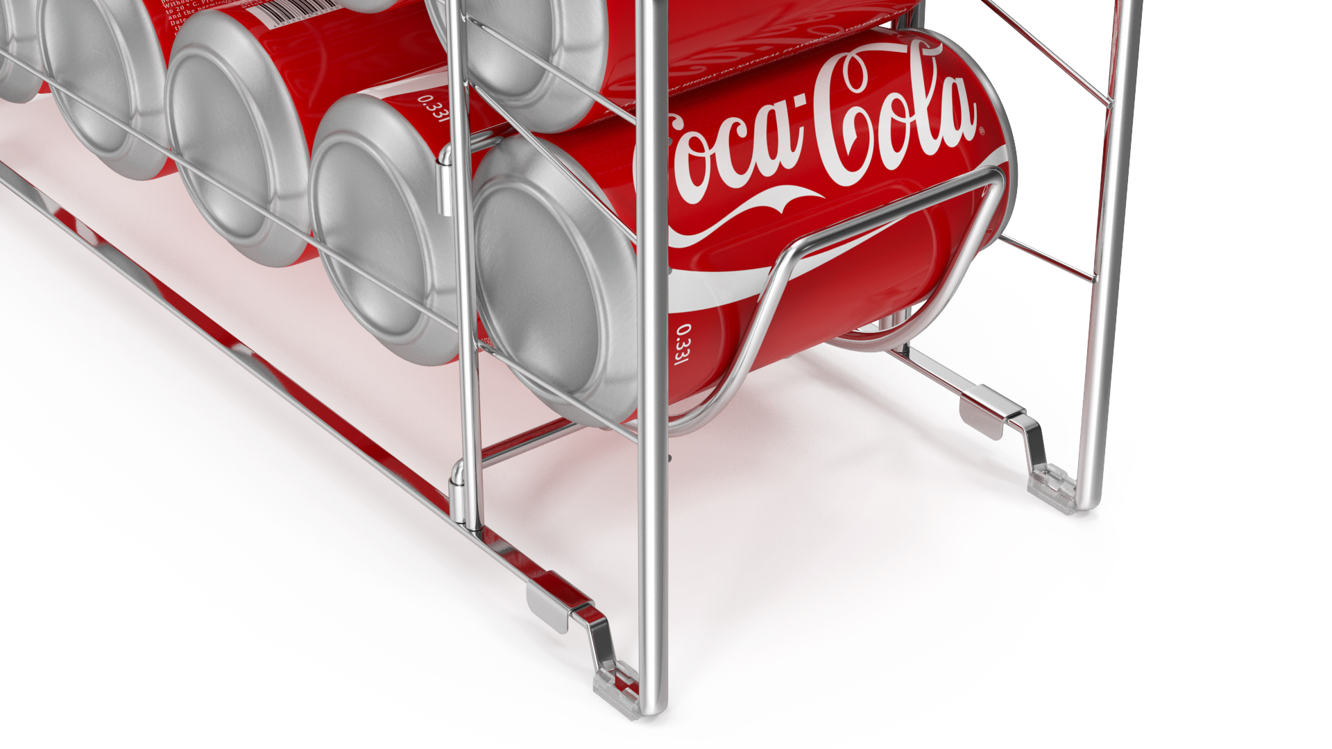 3D model Soda Can Dispenser Chrome with Cola Cans