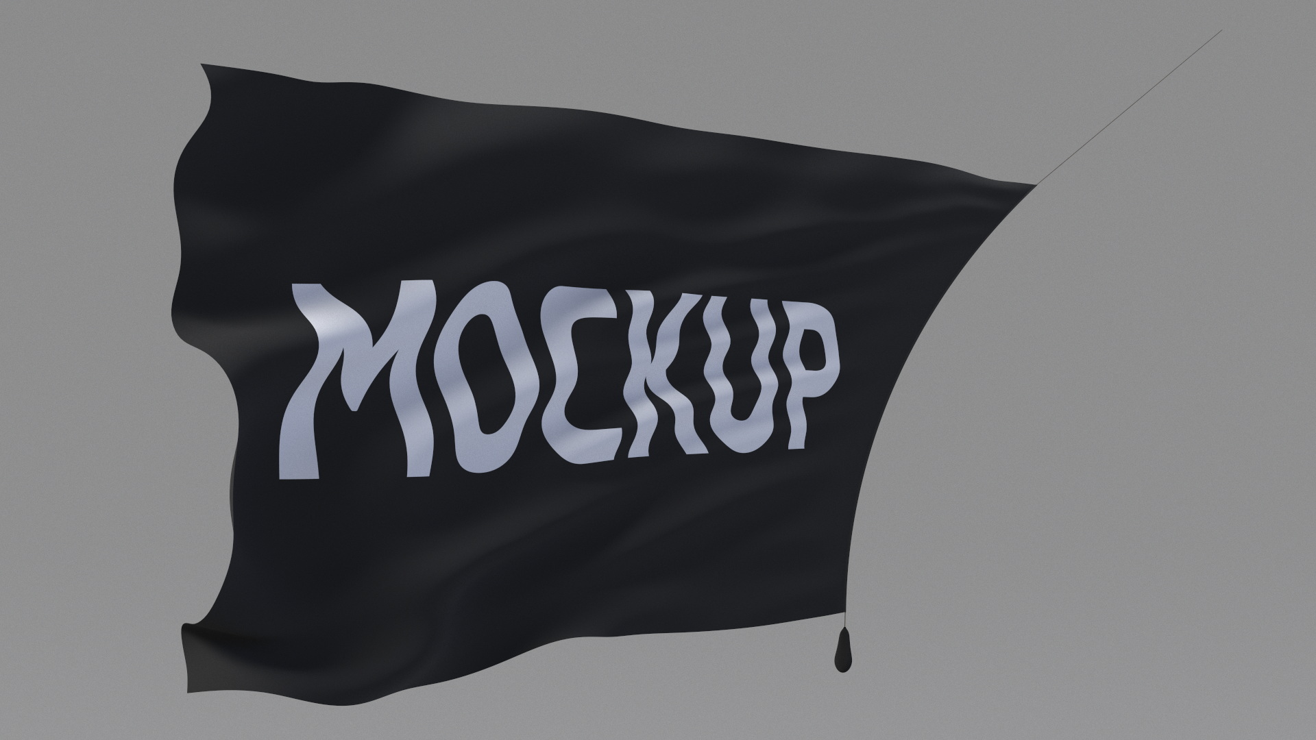 3D Black Huge Aerial Banner Mockup