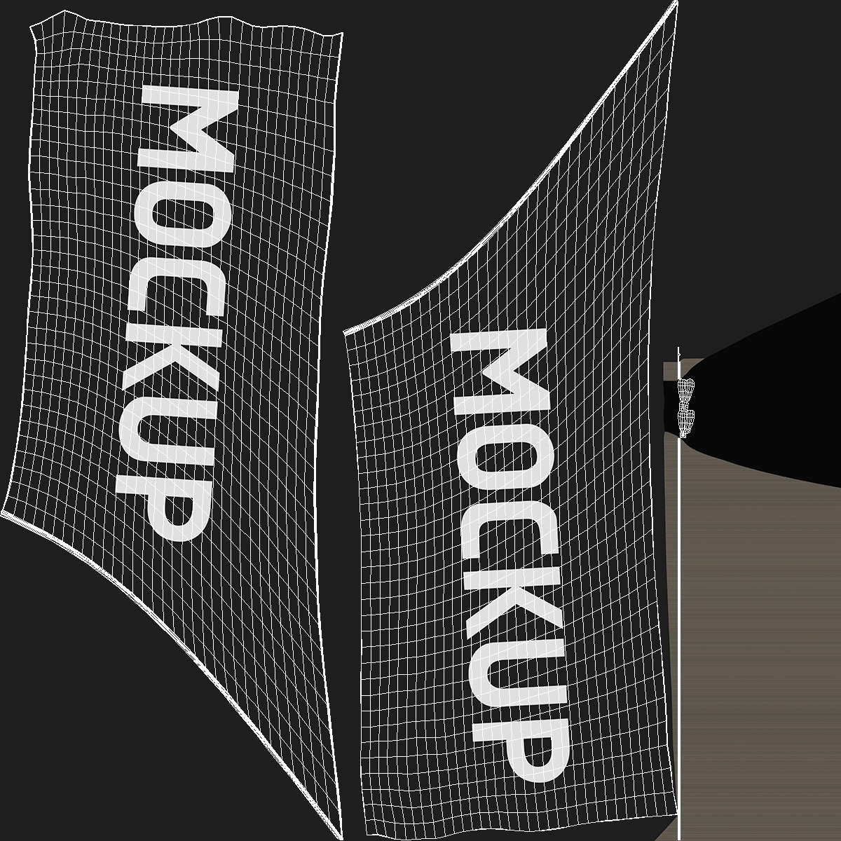 3D Black Huge Aerial Banner Mockup