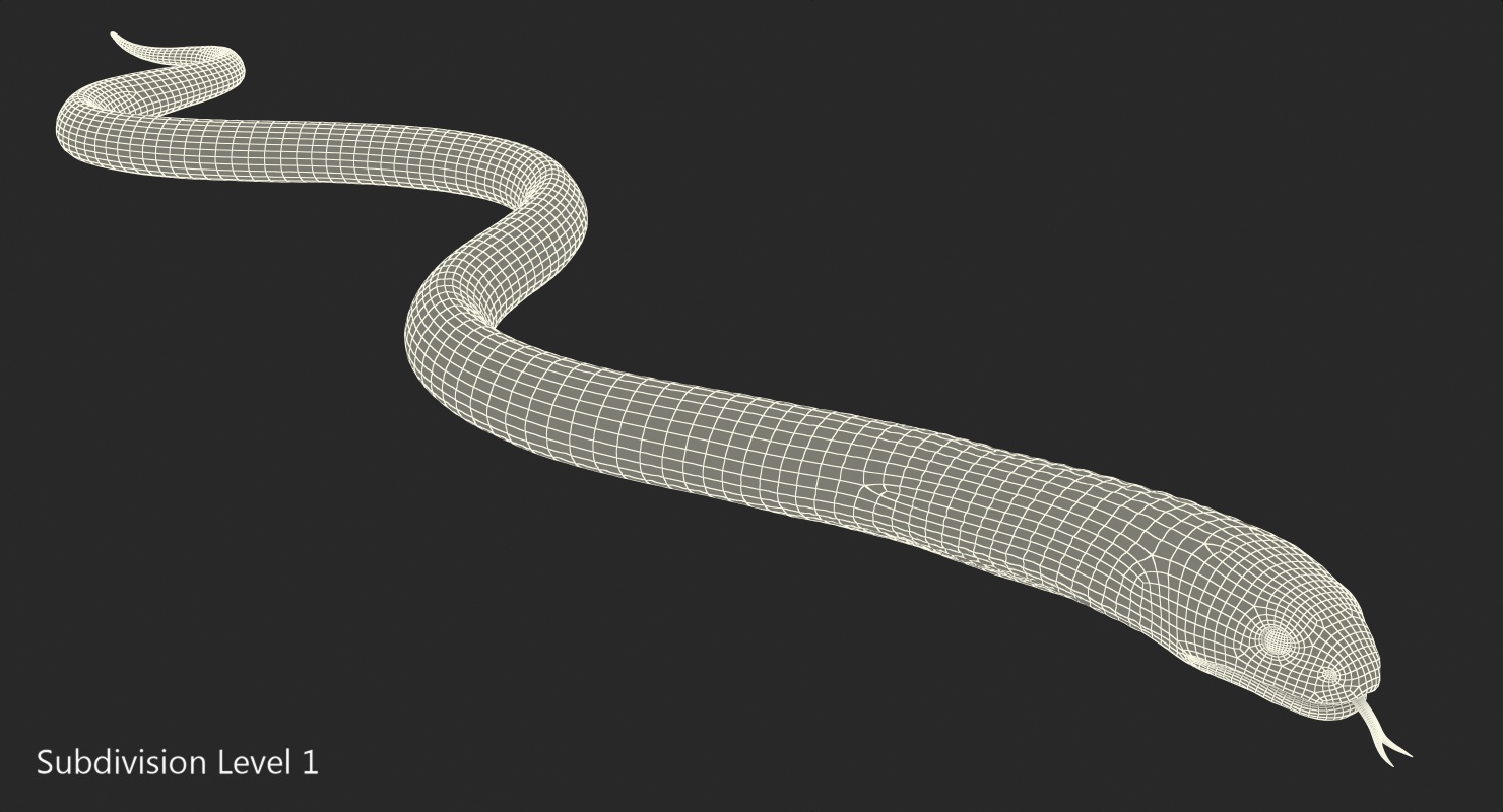 3D model Dark Cobra Snake Crawling