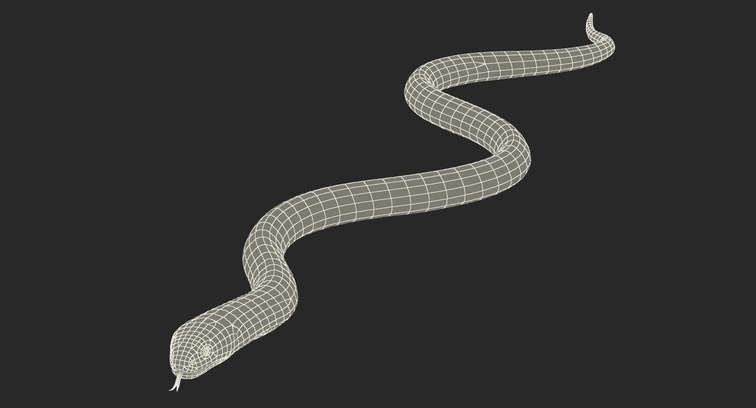 3D model Dark Cobra Snake Crawling