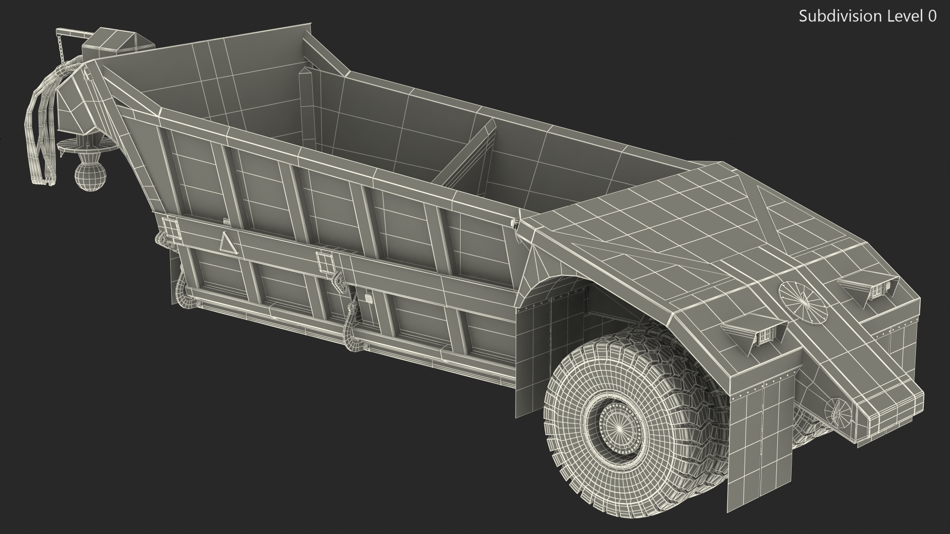 Mega Bottom Dump Trailer MBD100 Clean Rigged 3D model