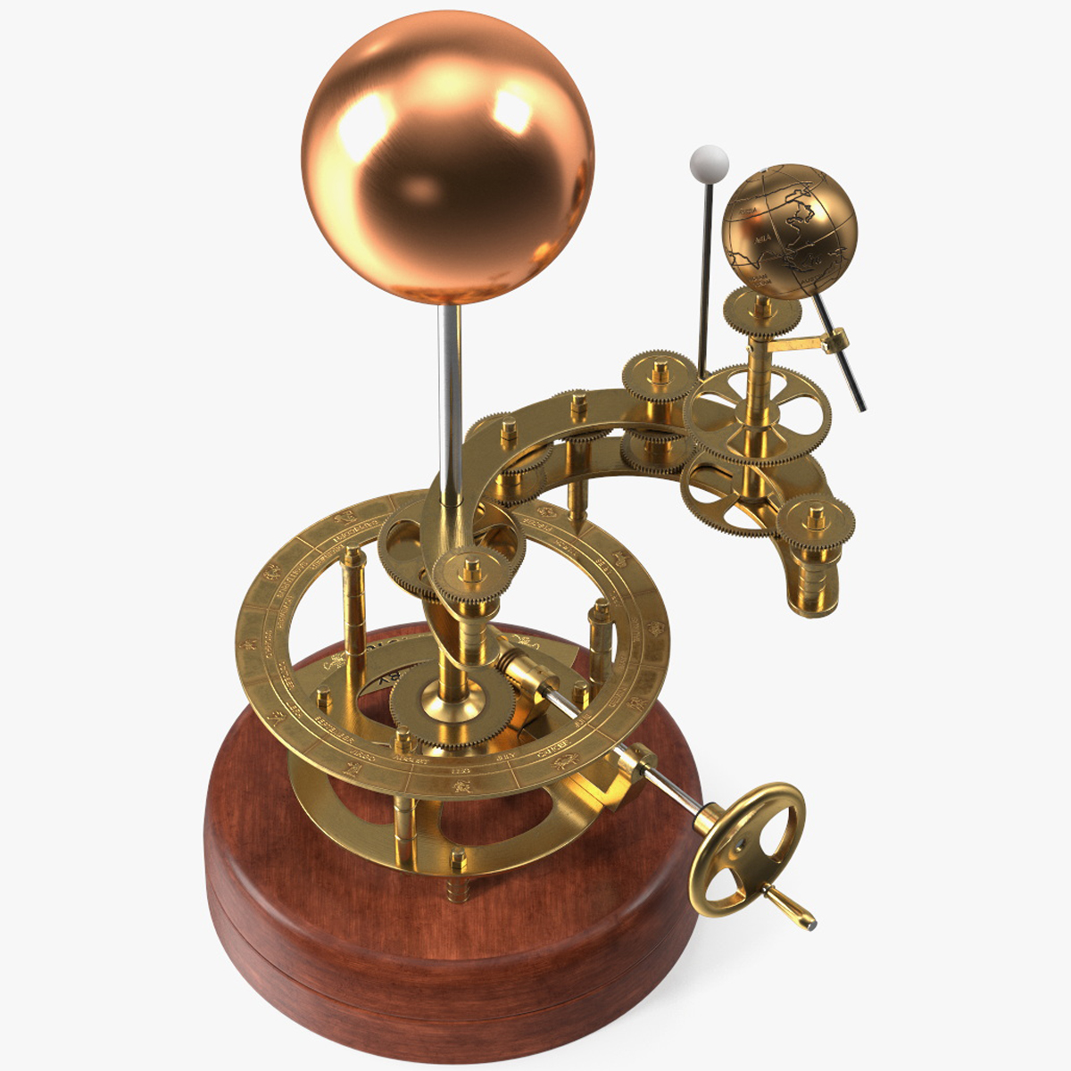 Antique Brass Orrery Solar System Rigged for Cinema 4D 3D model