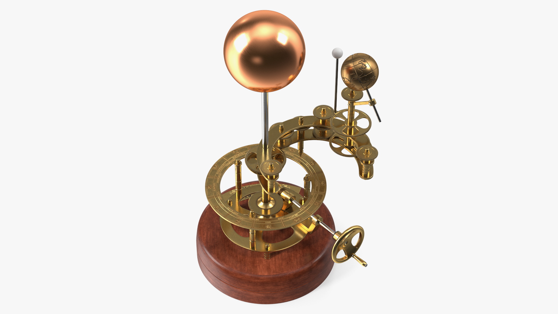 Antique Brass Orrery Solar System Rigged for Cinema 4D 3D model