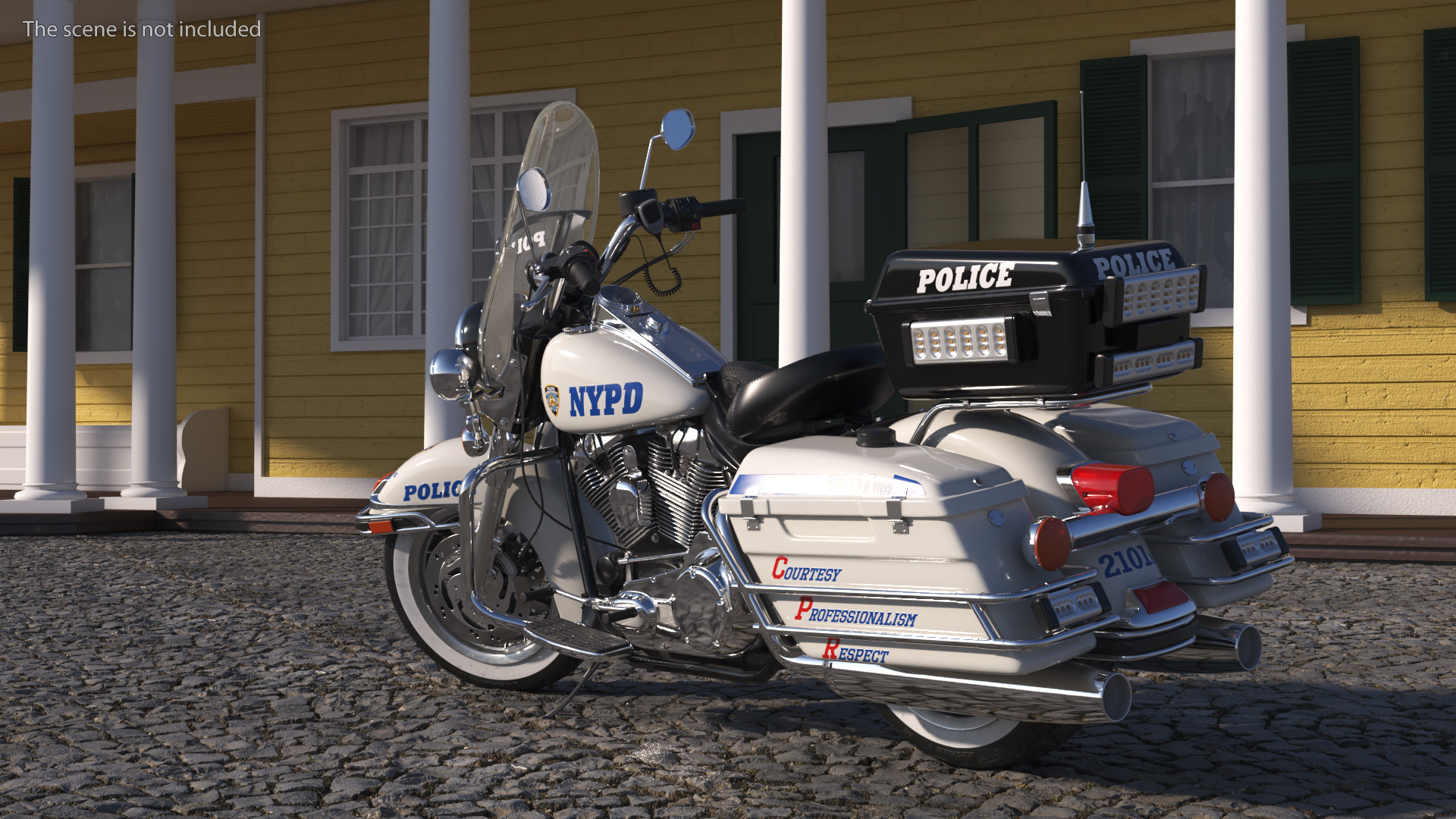 3D model NYPD Motorcycle is Parked