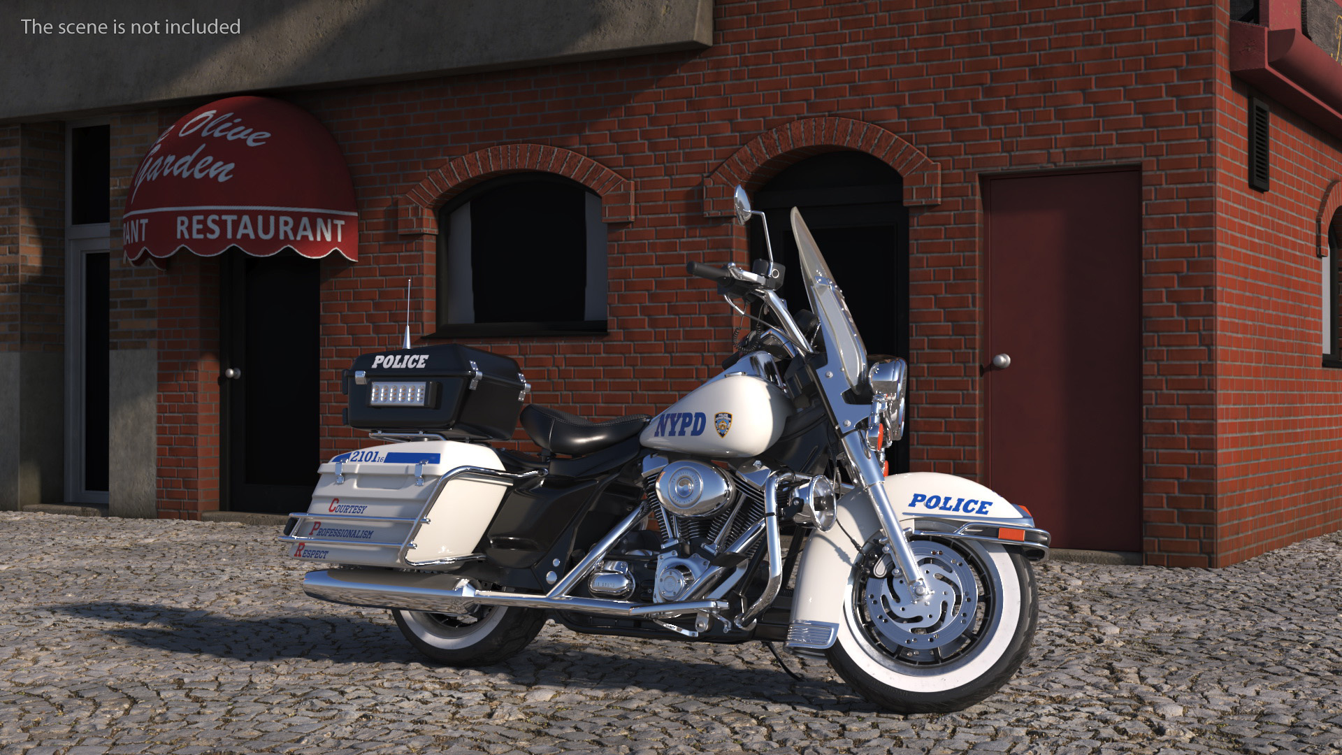 3D model NYPD Motorcycle is Parked