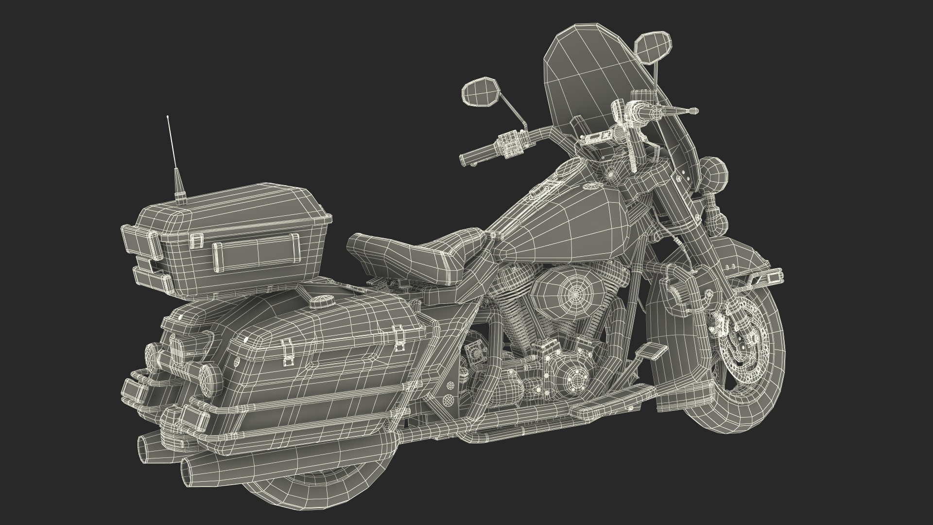 3D model NYPD Motorcycle is Parked