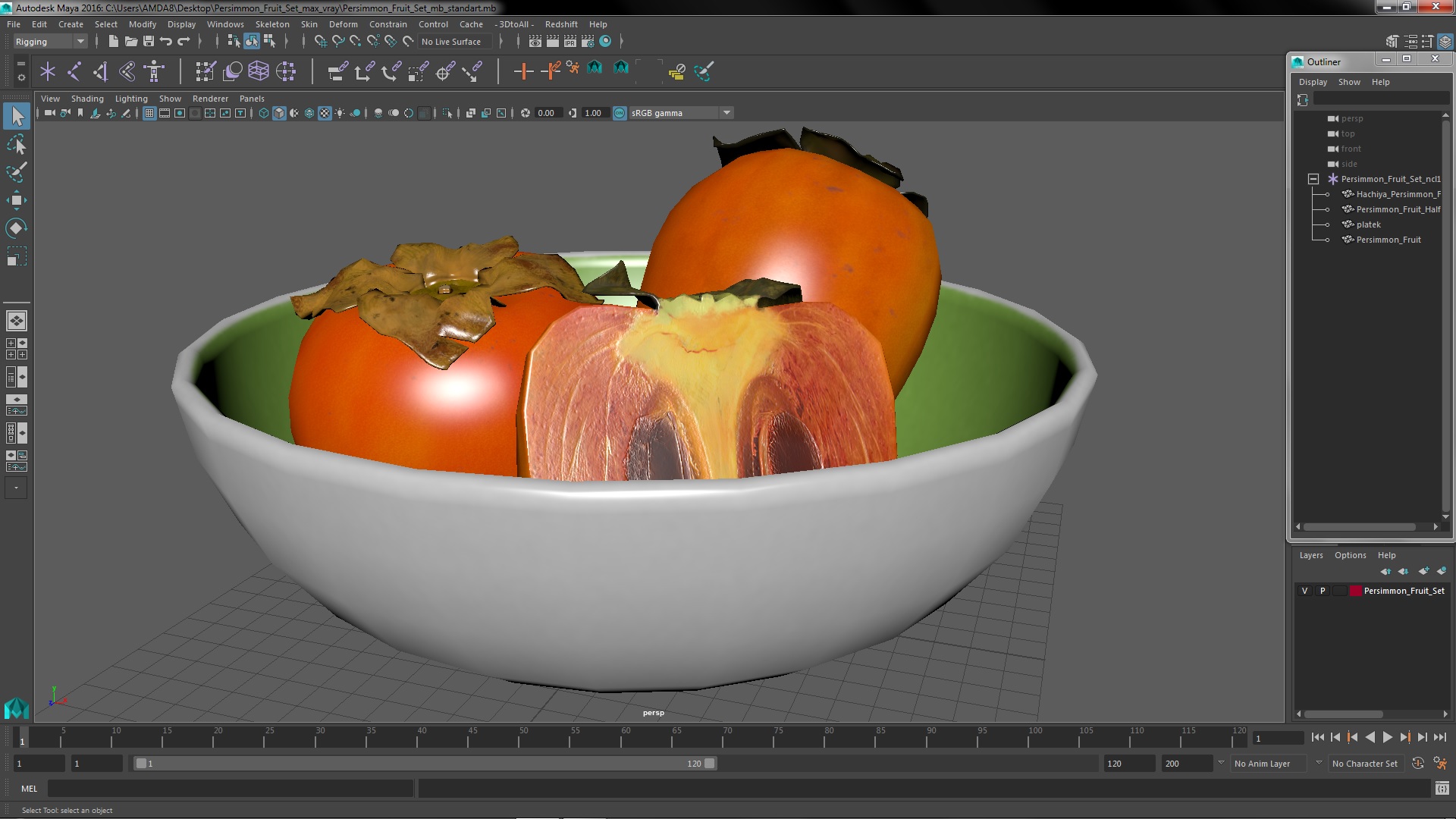 Persimmon Fruit Set 3D model