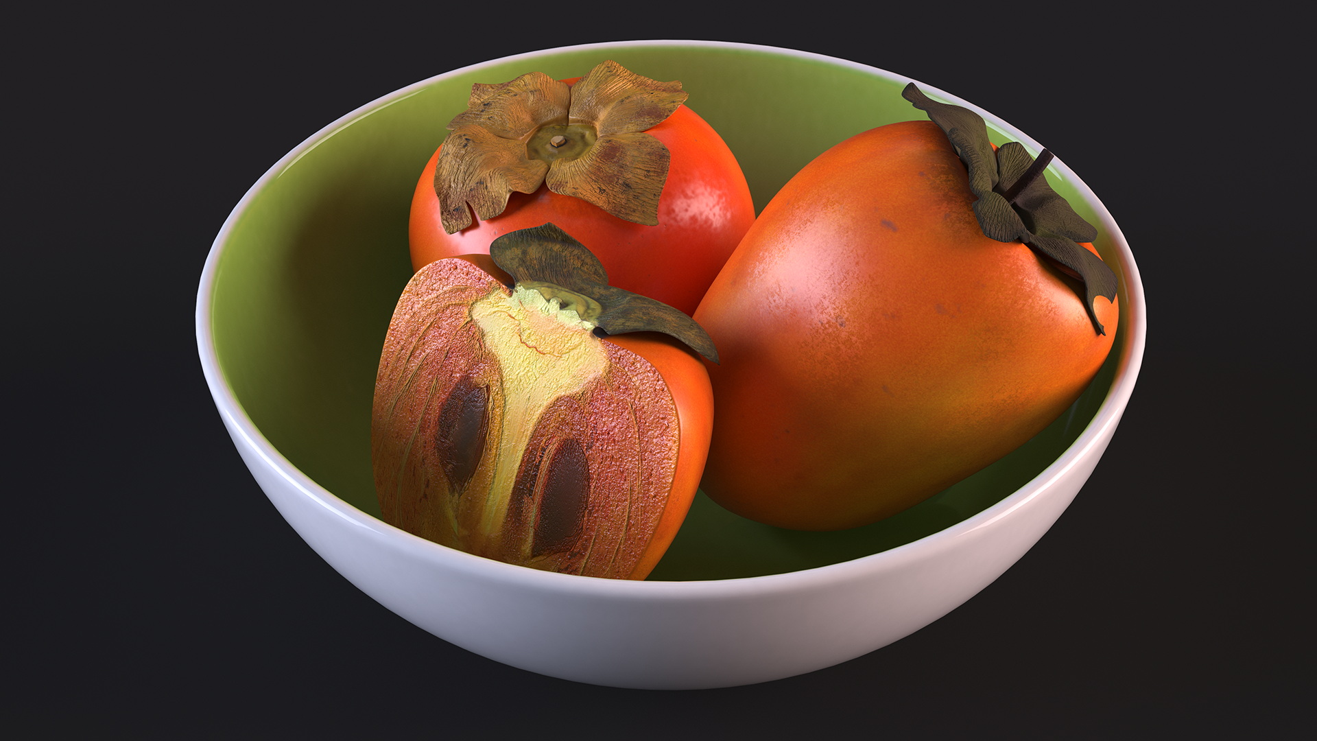 Persimmon Fruit Set 3D model