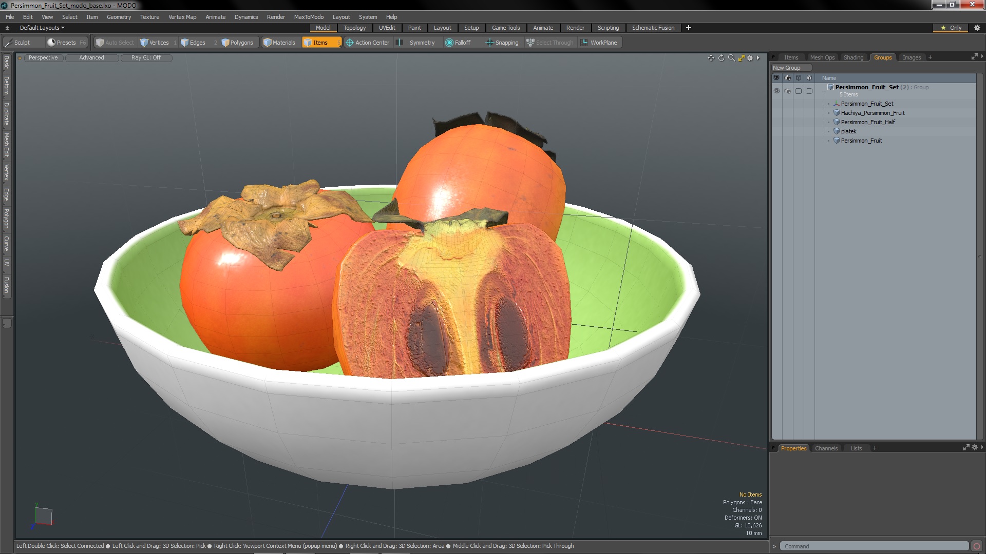 Persimmon Fruit Set 3D model