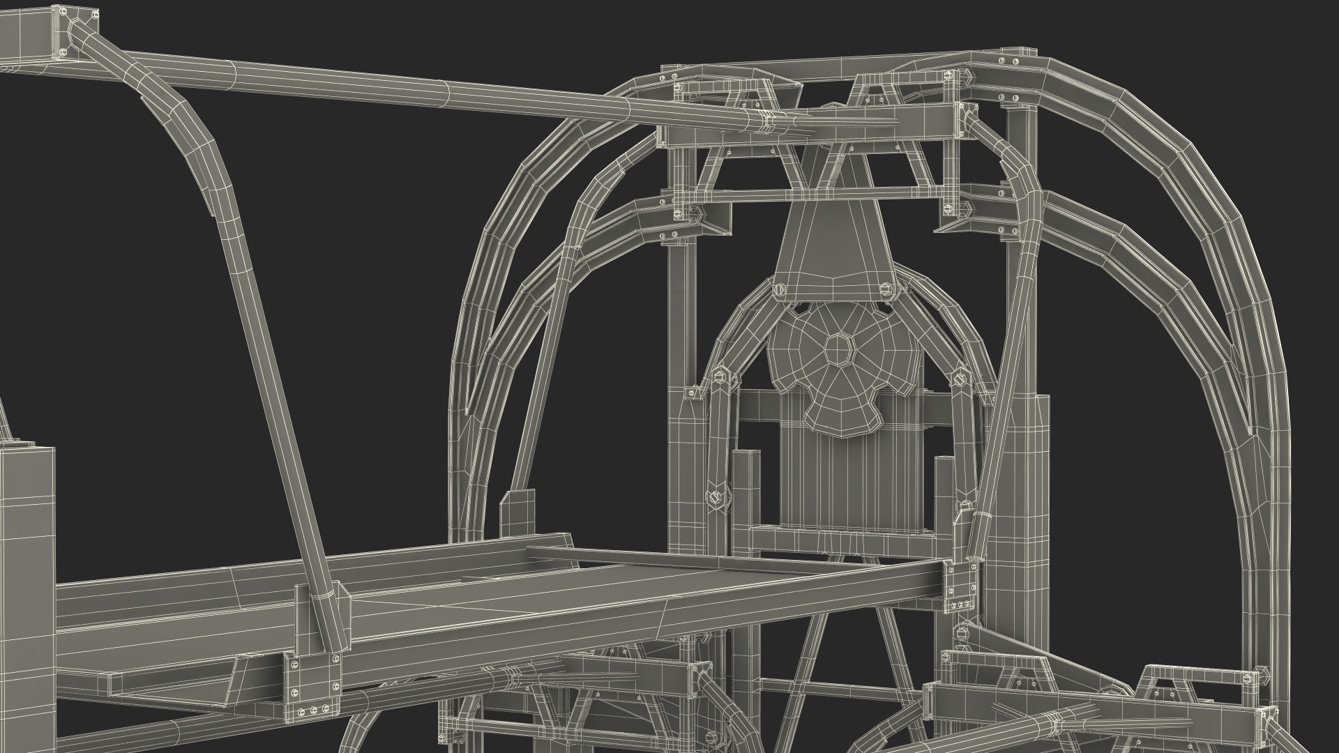 3D model 6 Place Rotary Car Parking Lift System Rigged