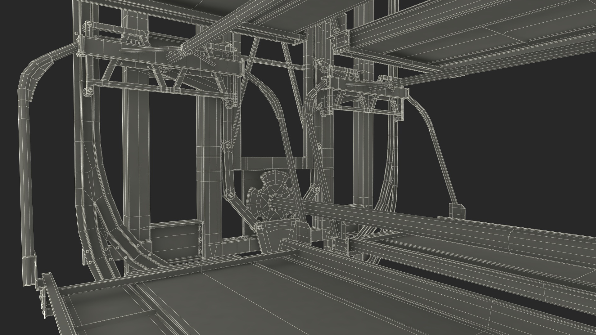 3D model 6 Place Rotary Car Parking Lift System Rigged