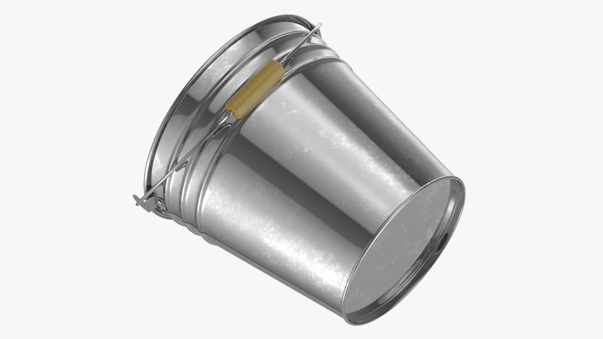 3D Galvanized Metal Bucket model