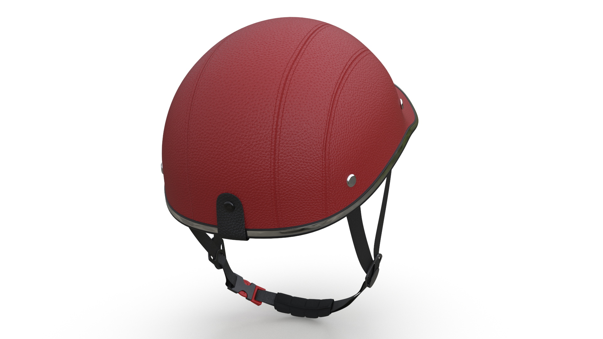 3D model Safety Bike Helmet Red Leather