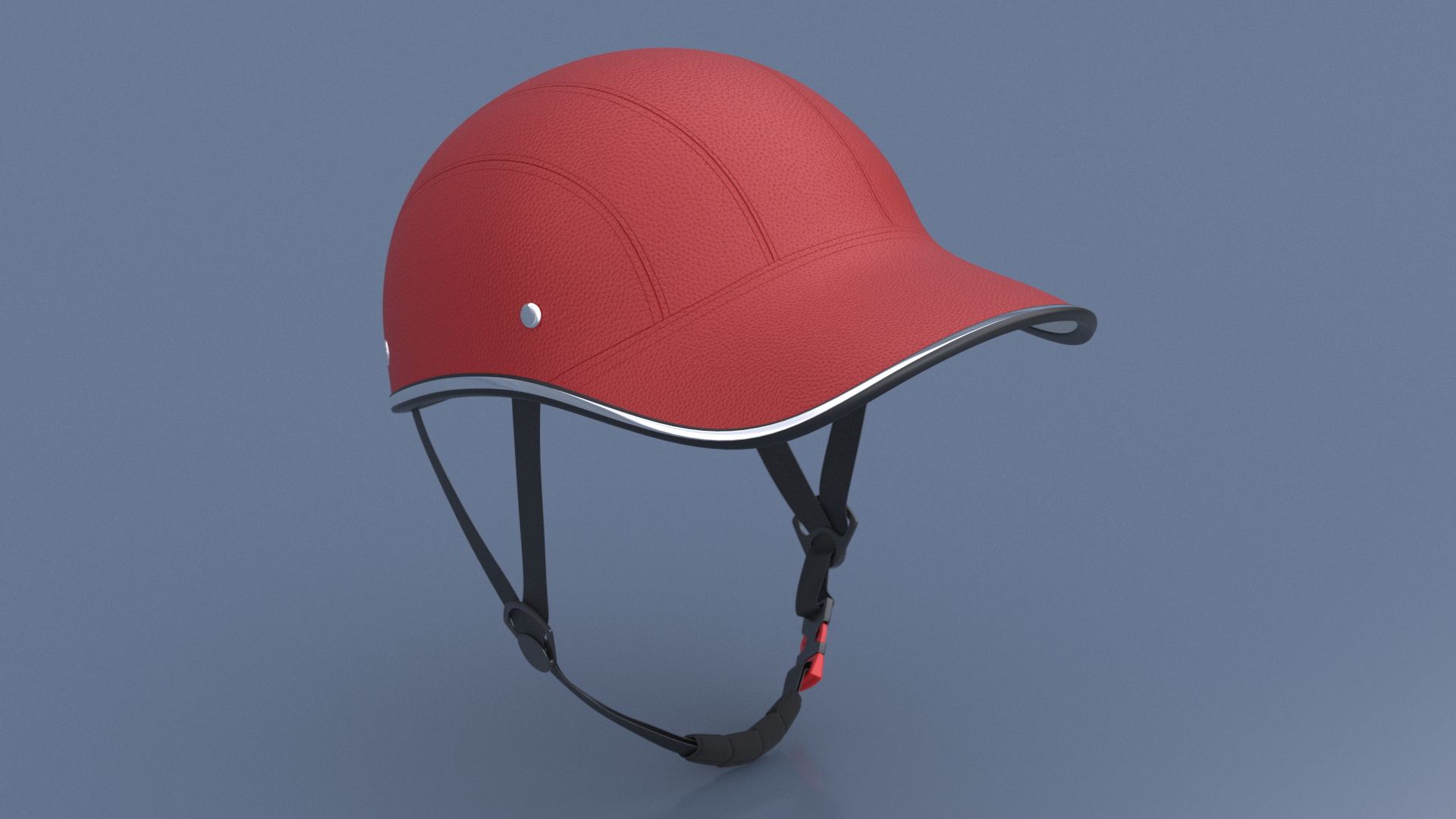 3D model Safety Bike Helmet Red Leather