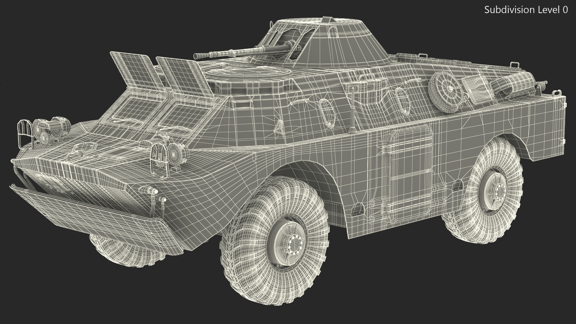 BRDM 2 Amphibious Vehicle Rigged 3D