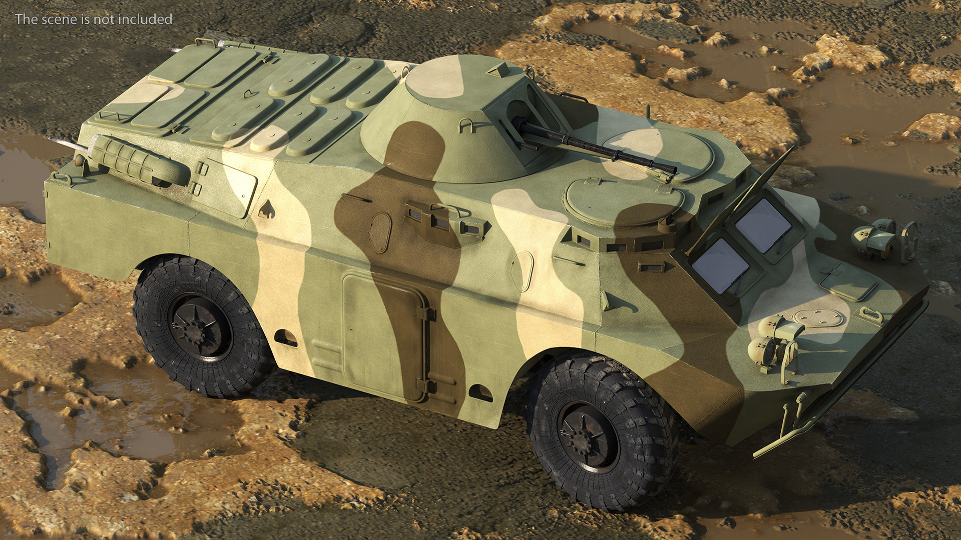 BRDM 2 Amphibious Vehicle Rigged 3D